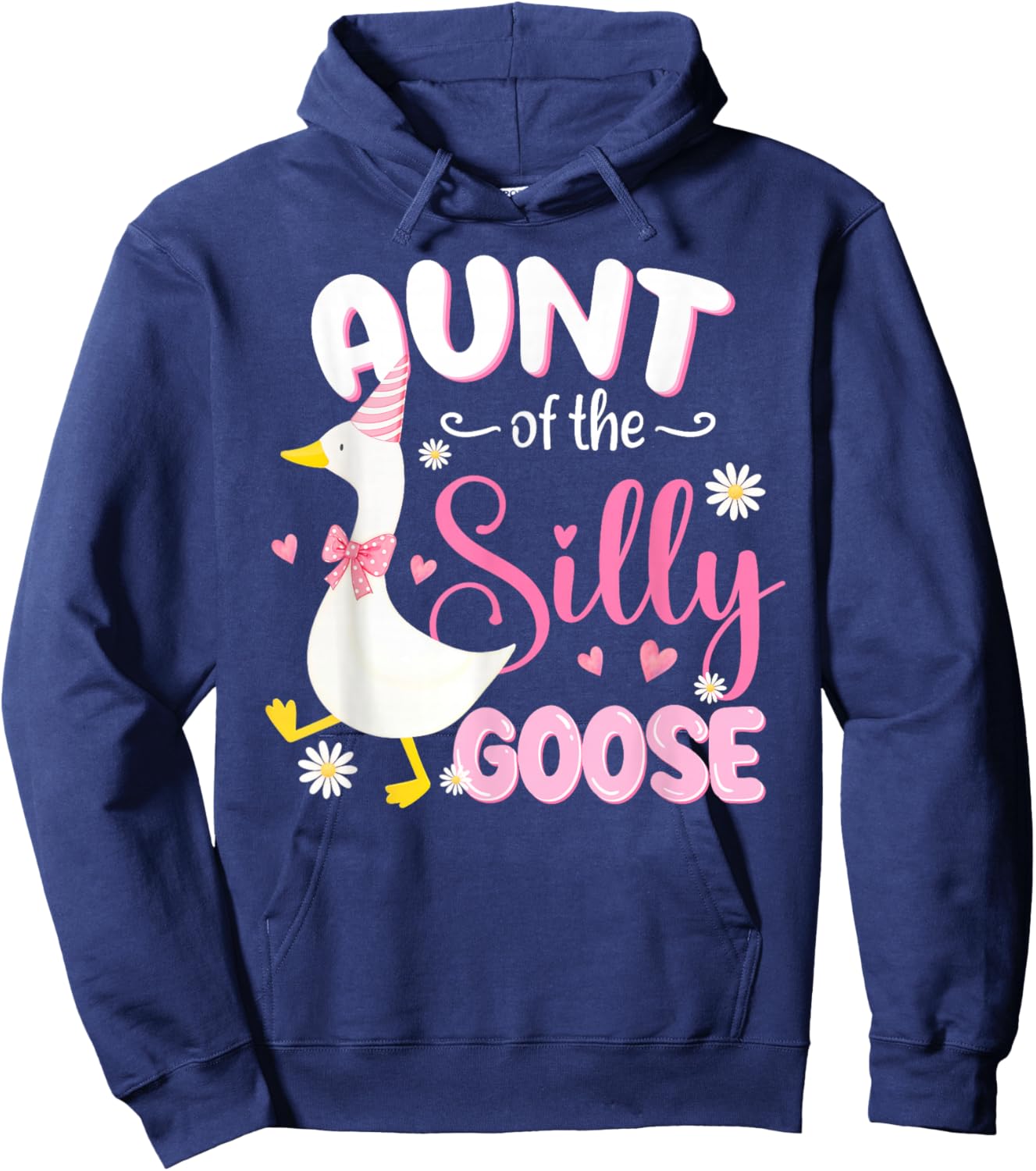 Silly Aunt Goose Aunt 1st Birthday Family Matching Party Hoodie - Hoodie | Navy