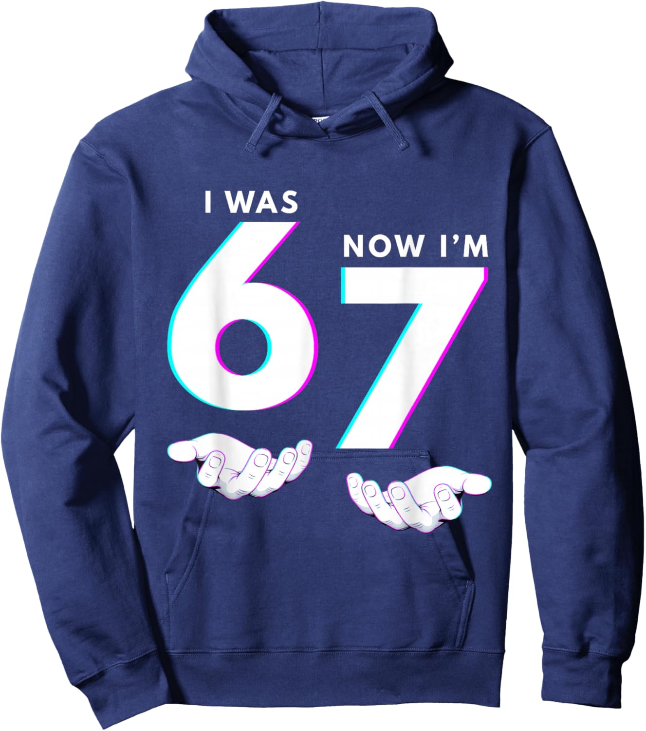 I was 6 Now I'm 7 Girl Boy Kids Six Seven Birthday Hoodie - Hoodie | Navy