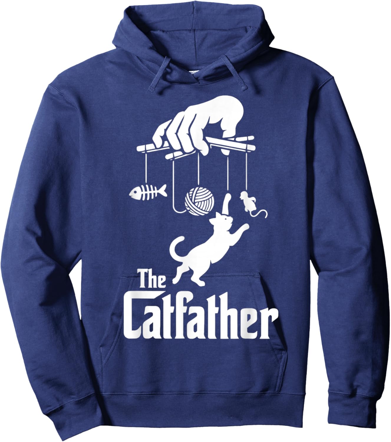Funny Cat Dad Life The Catfather Fathers Day Vintage Hoodie - Hoodie | Navy