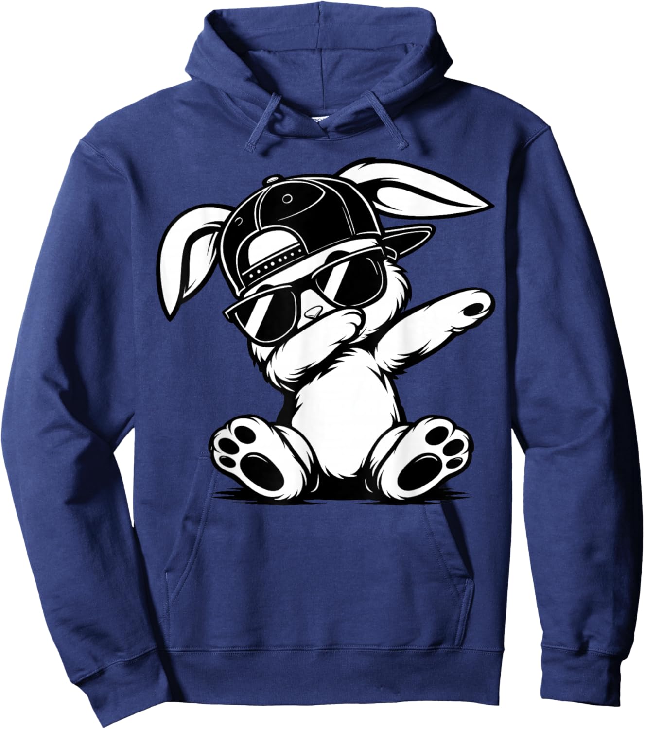 Funny Graphic Meme Dabbing Bunny Women Teens Hoodie - Hoodie | Navy