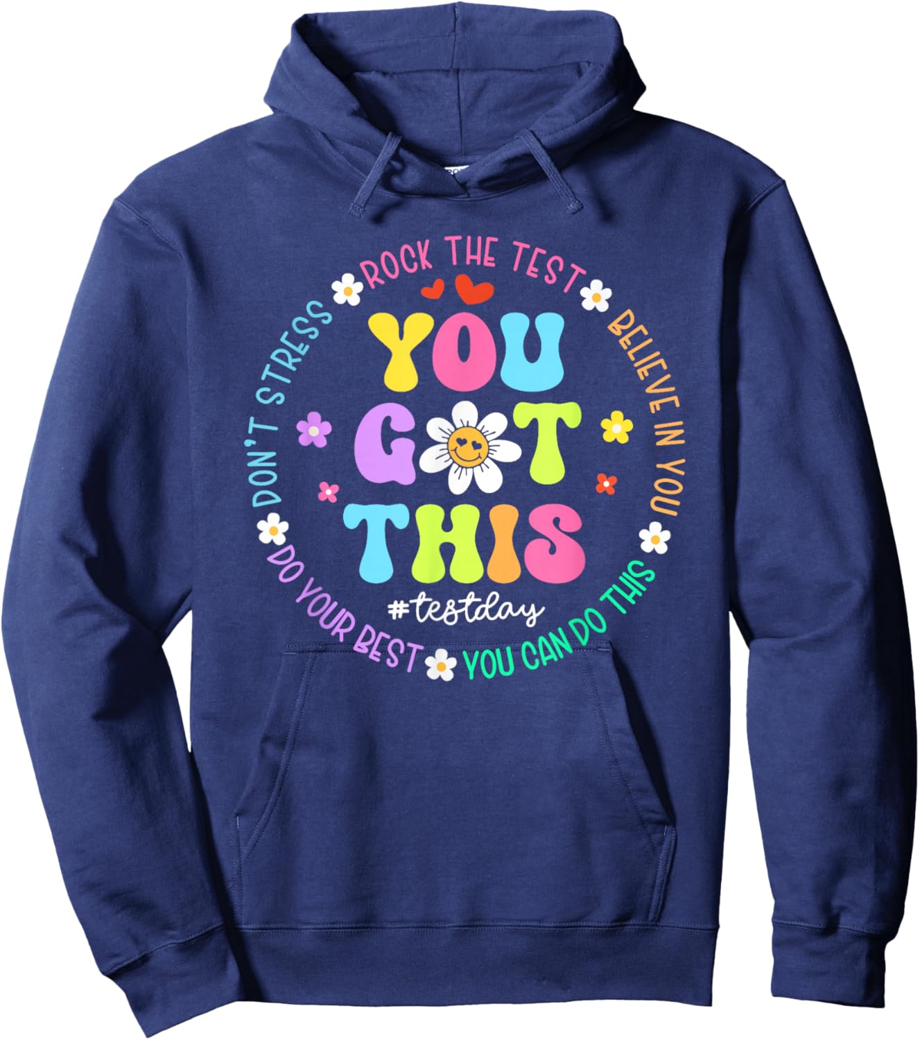You Got This Don't Stress Rock The Test Test Day Teacher Kid Hoodie - Hoodie | Navy