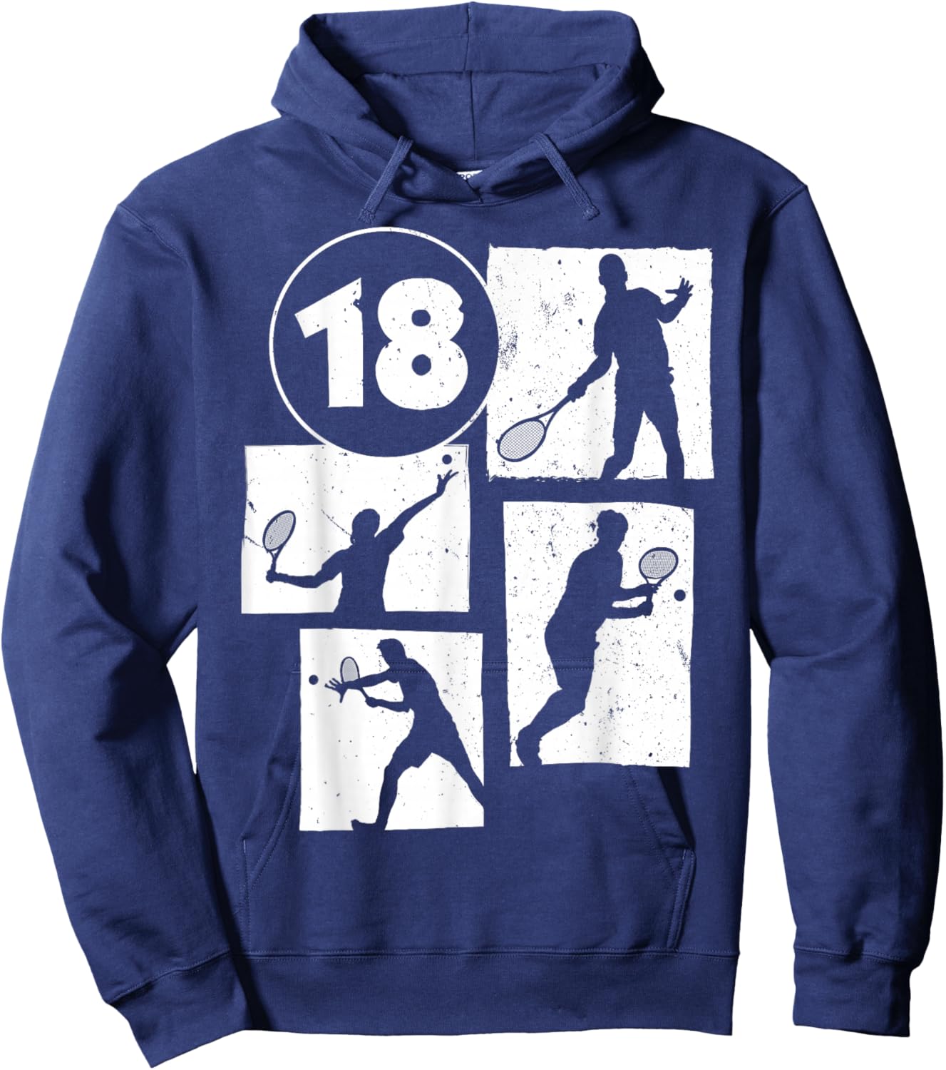 18th Birthday Boys Tennis Player Tennis 18 Years Old Hoodie - Hoodie | Navy