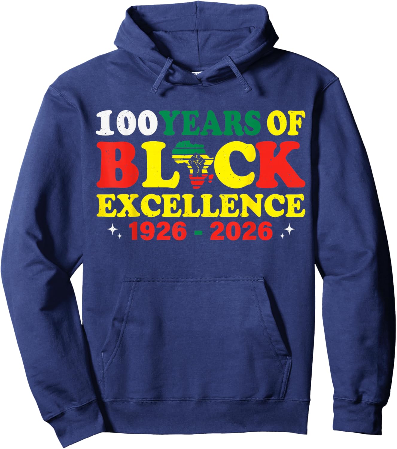 100 Years of Black Excellence Black History Month 1926 2026 Hoodie - Hoodie | Navy