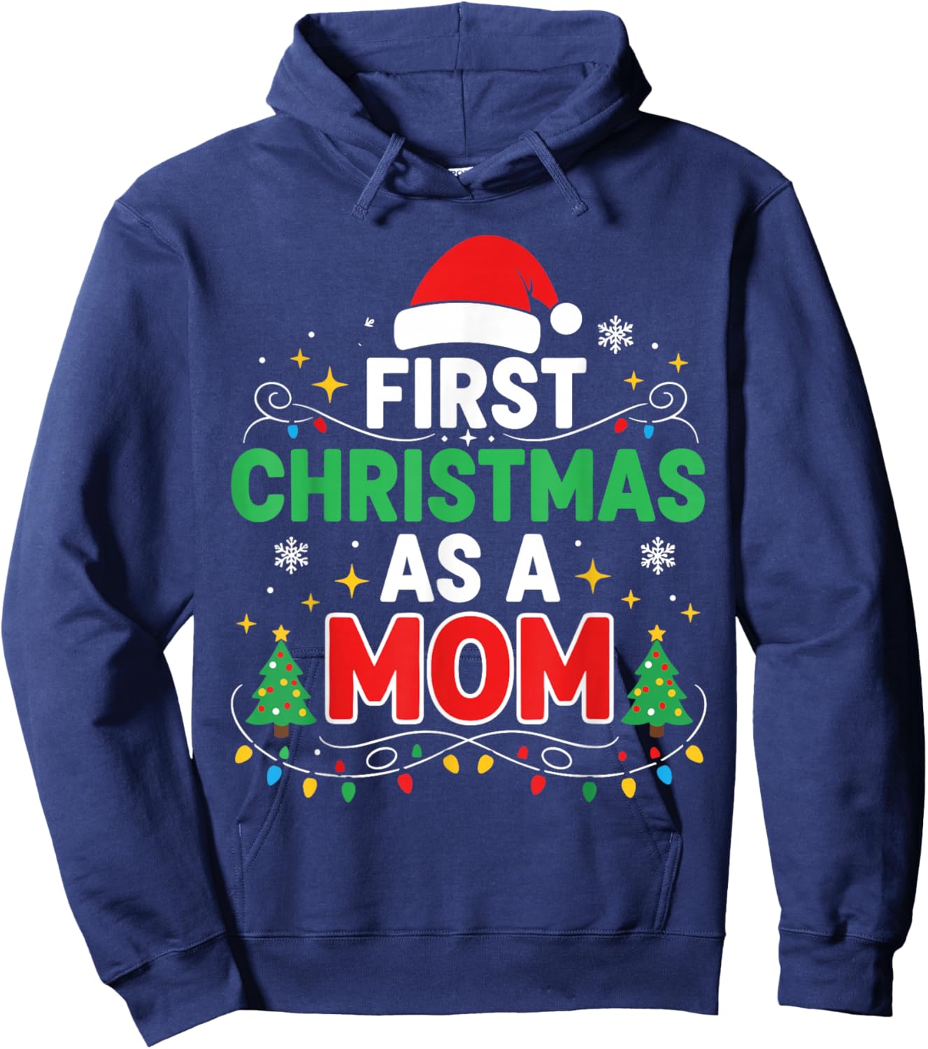 First Christmas as a Mom Family Matching 1st Christmas Hoodie - Hoodie | Navy