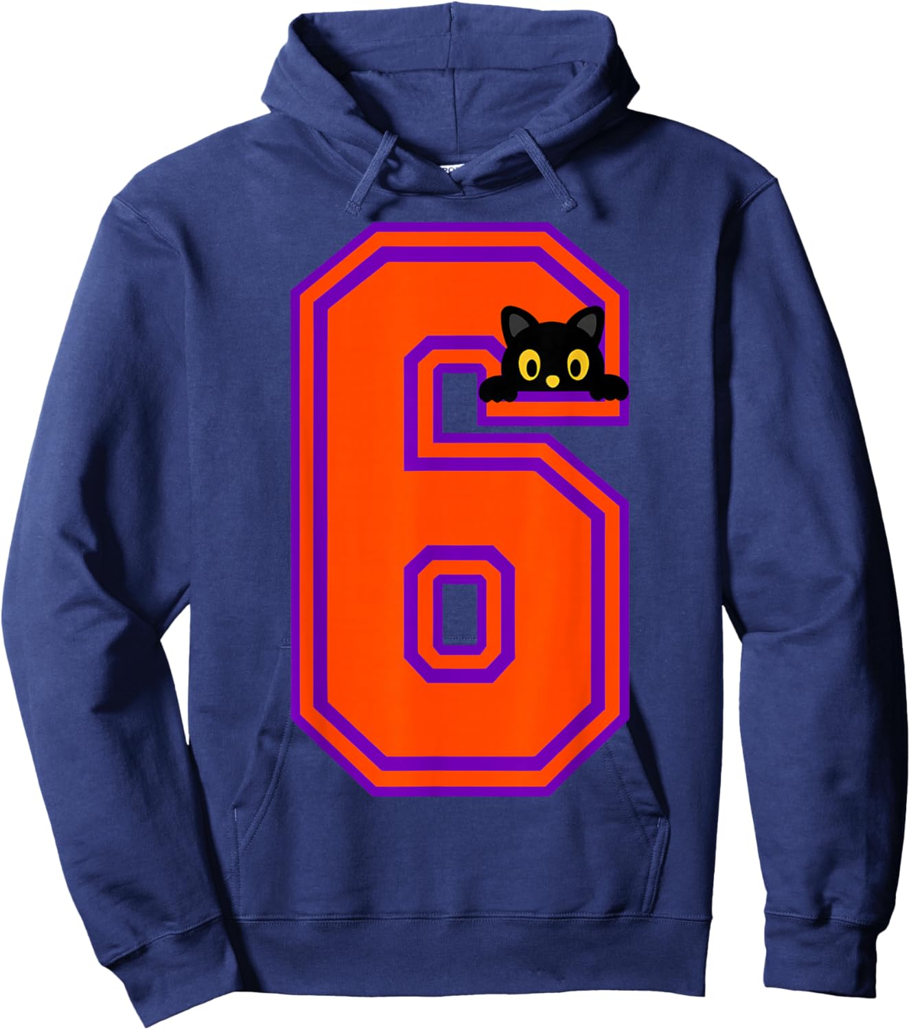Funny Six Seven 6 7 Halloween Black Cat Teacher Student Hoodie - Hoodie | Navy