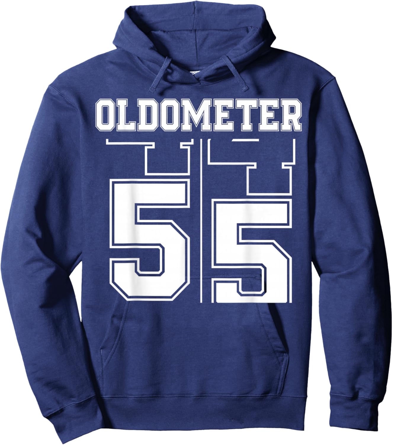 Oldometer 54-55 55th Birthday Sport Text 55 Year Old Hoodie - Hoodie | Navy