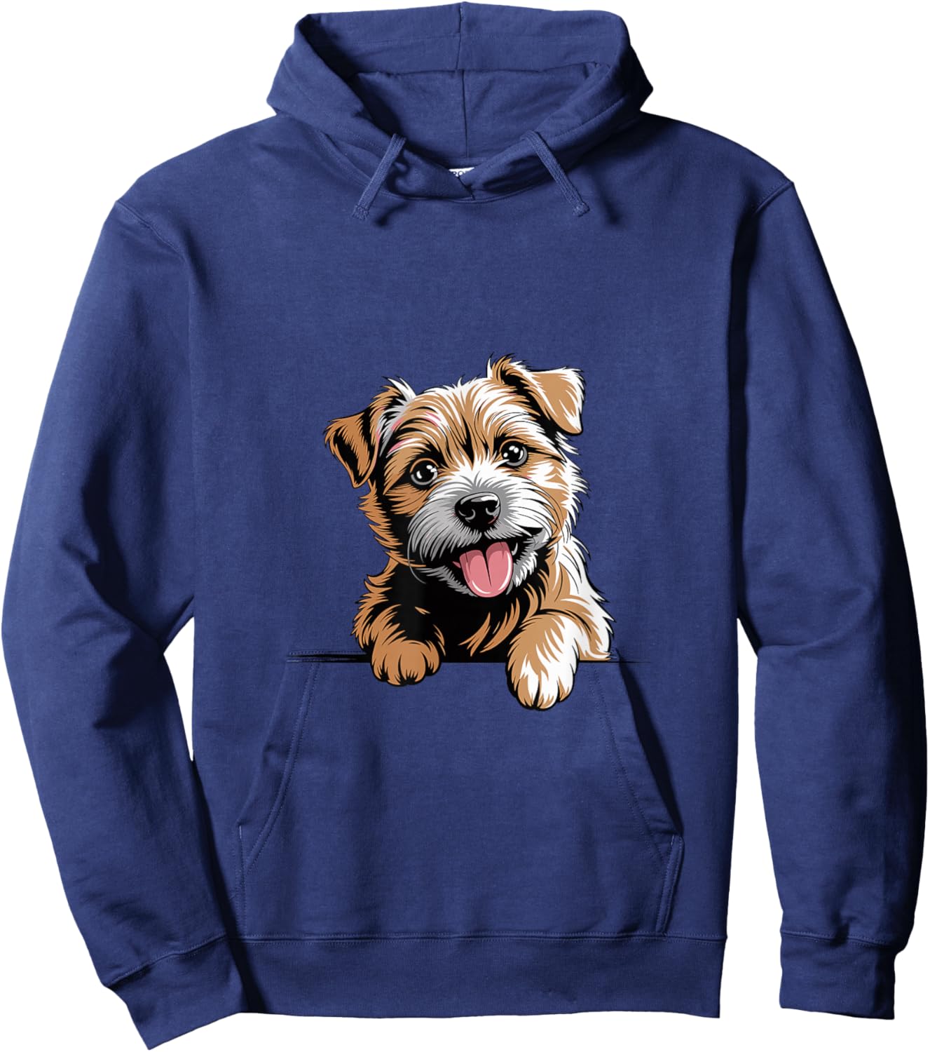 Cute Small Artistic Illustration Cartoon Norfolk Terrier Hoodie - Hoodie | Navy