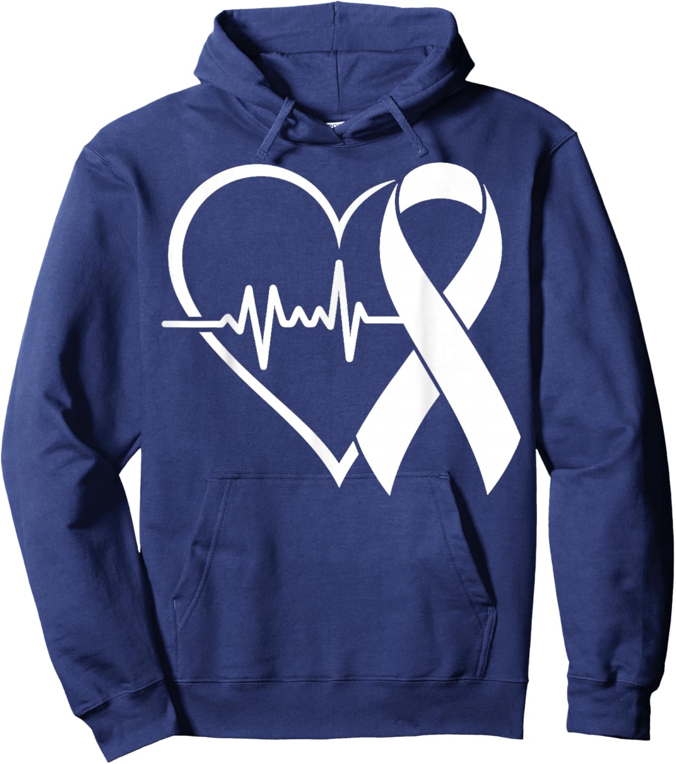 American Heart Disease Awareness Month Ribbon Go Red Heart Hoodie - Hoodie | Navy