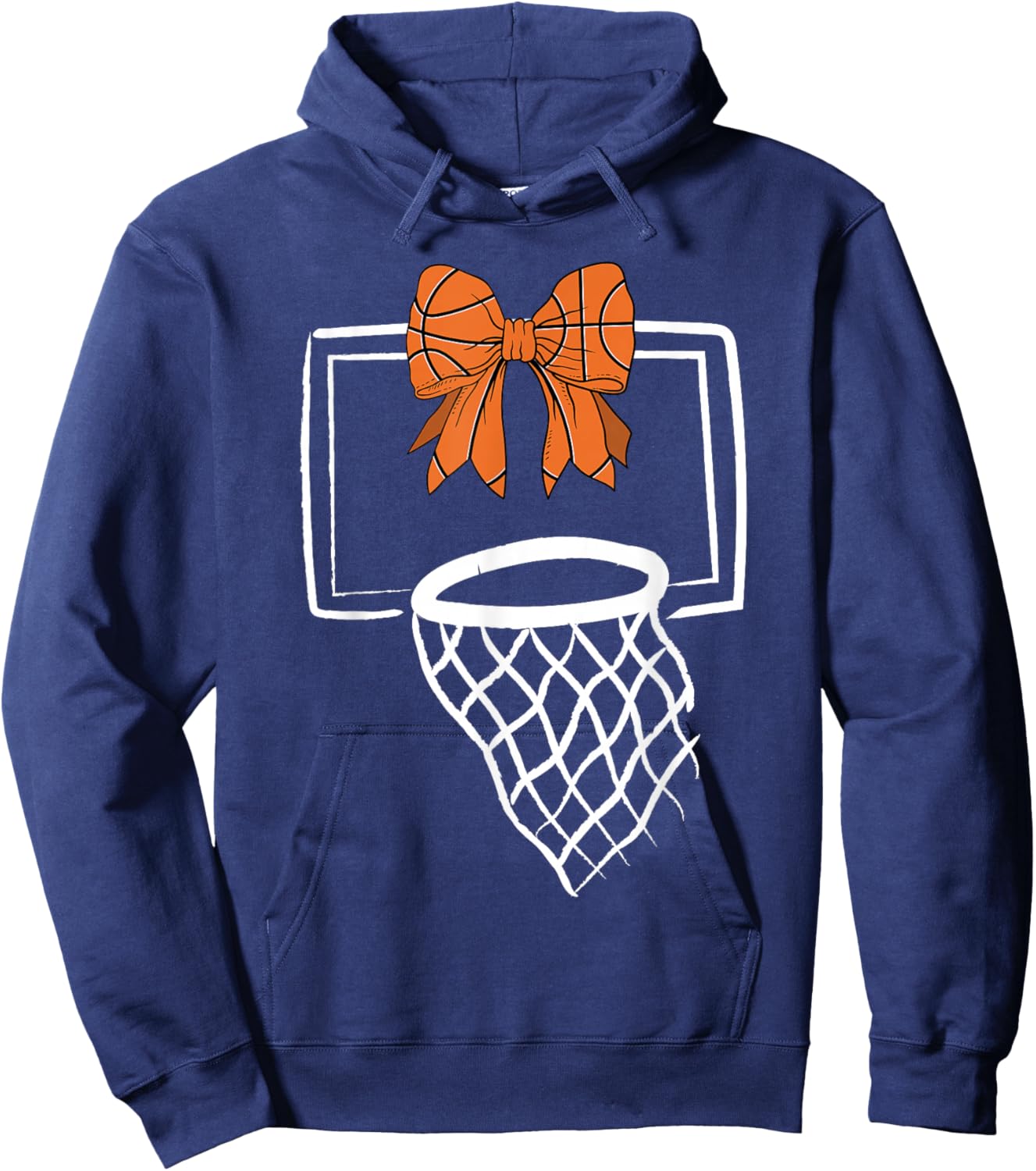 Basketball Coquette Bow Women Girls Hoodie - Hoodie | Navy