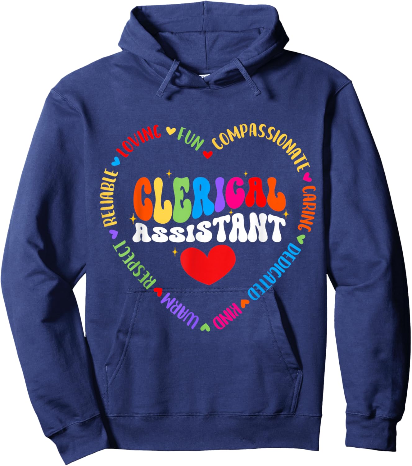 Groovy Clerical Assistant Customer Service School Admin Hoodie - Hoodie | Navy