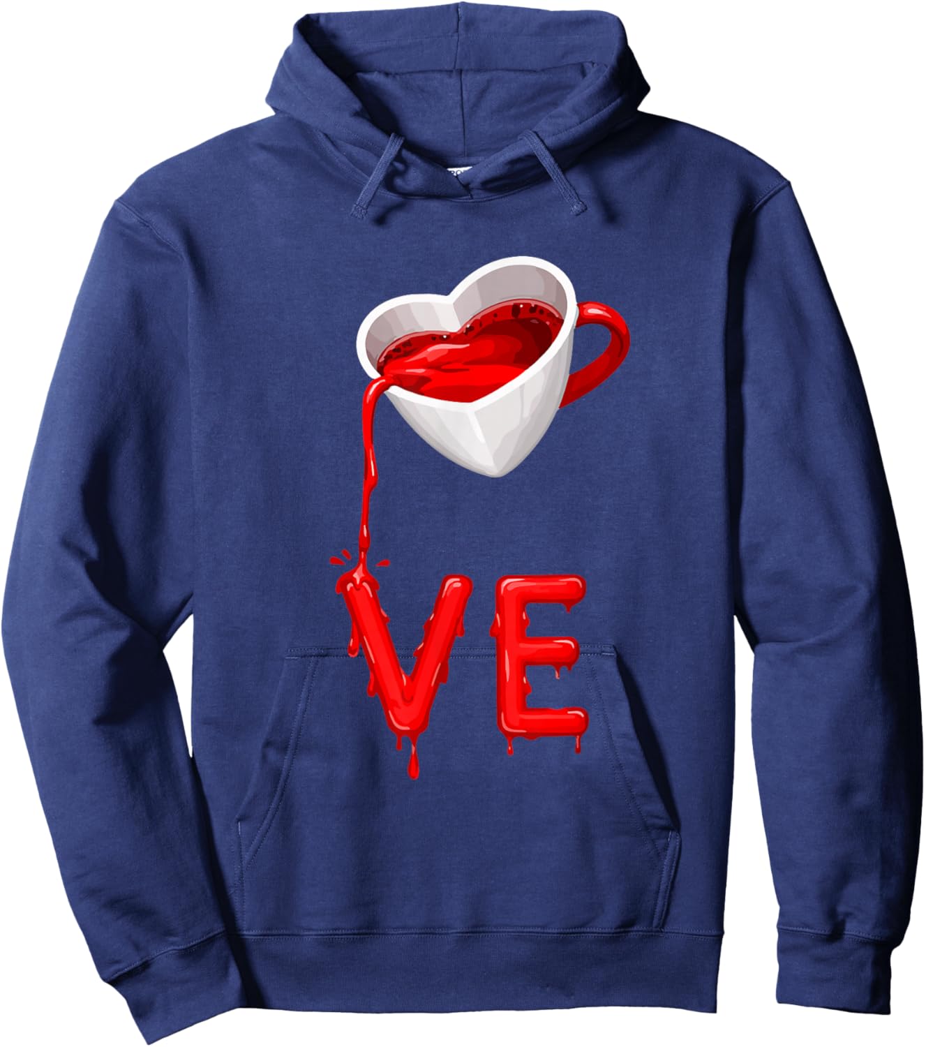 Valentines Day Love Coffee Lover Couple Matching Design Hoodie - Hoodie | Navy