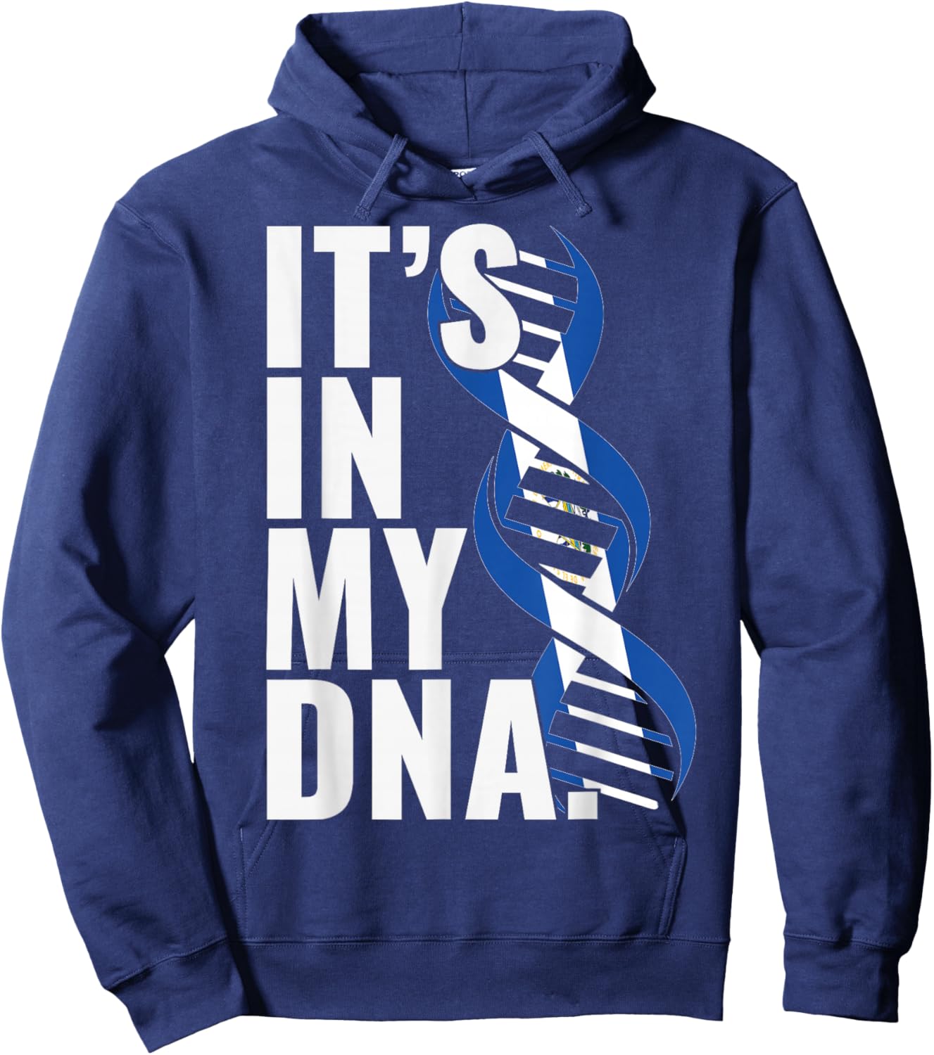 EL Salvador Roots Flag Fingerprint Graphic Patriotic Hoodie - Hoodie | Navy
