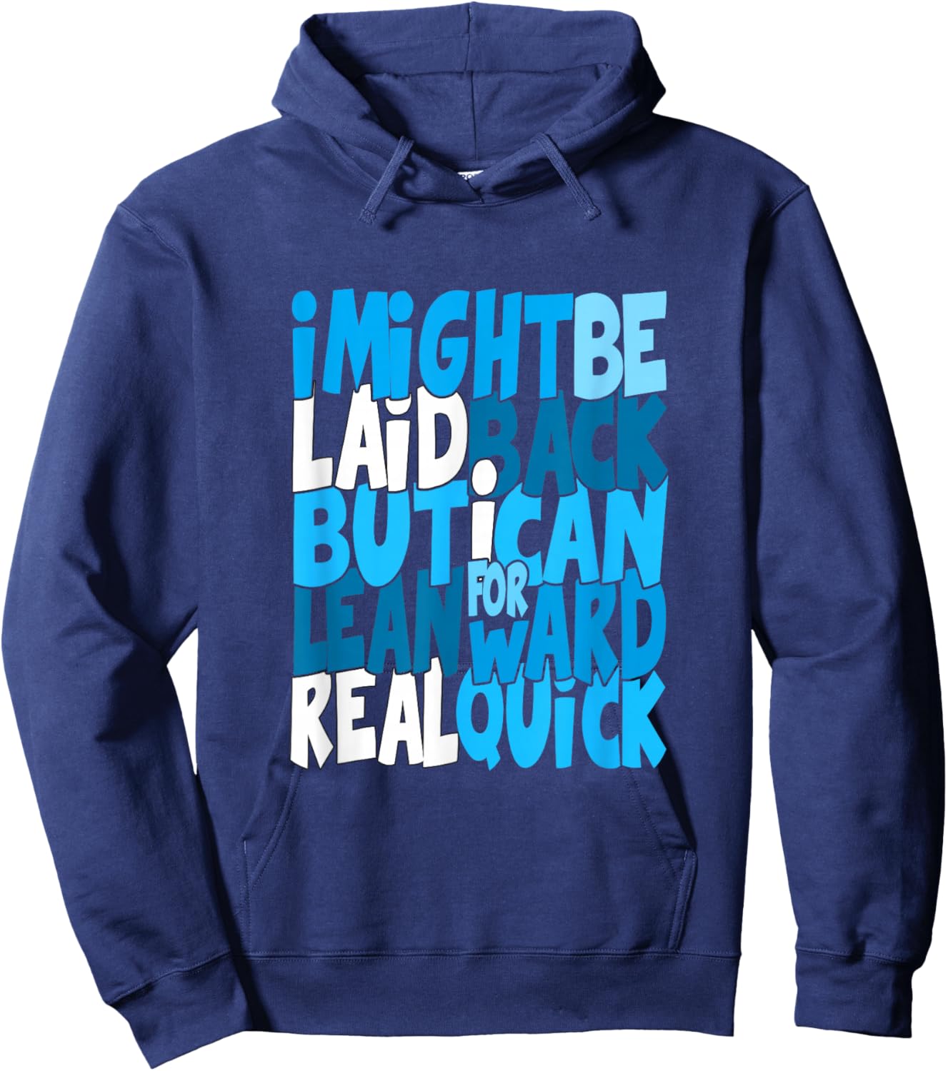 Blue Color Real Quick Blue Graphic Hoodie - Hoodie | Navy
