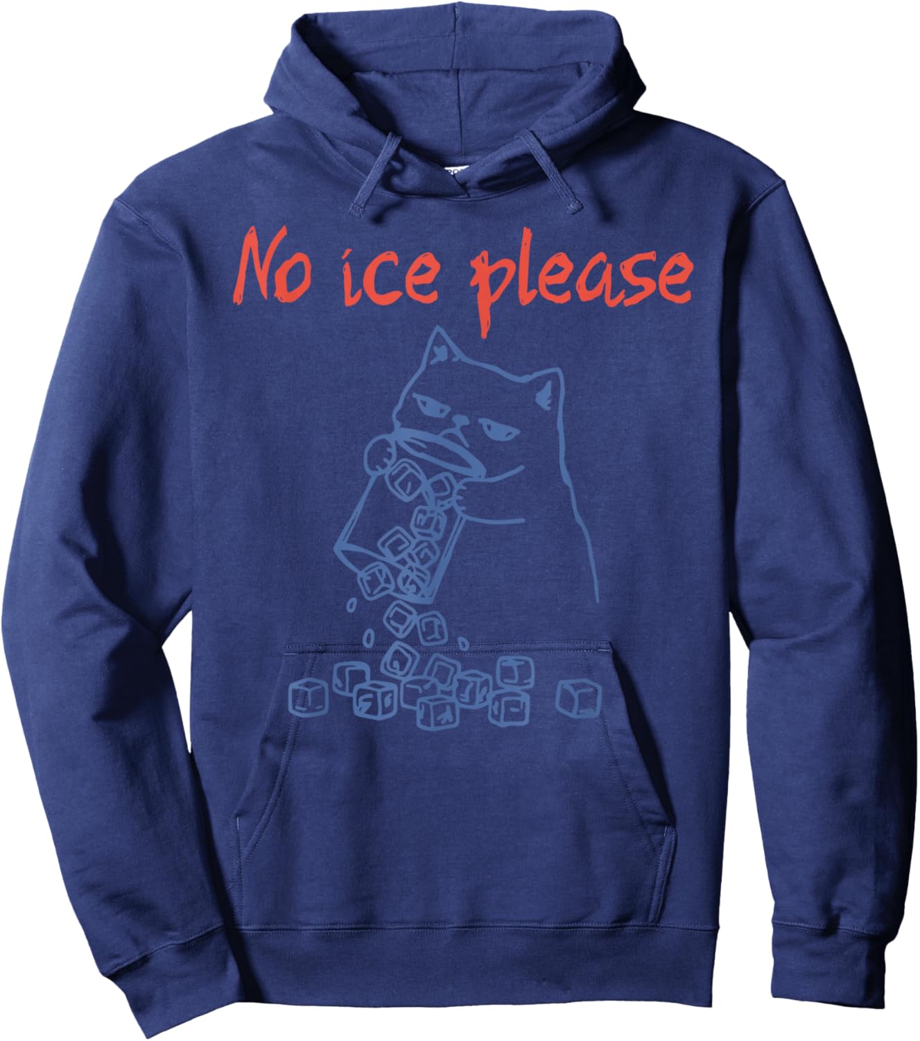 No Ice Please Funny Cat Meme Abolish Ice Men Women Anti-ICE Hoodie - Hoodie | Navy