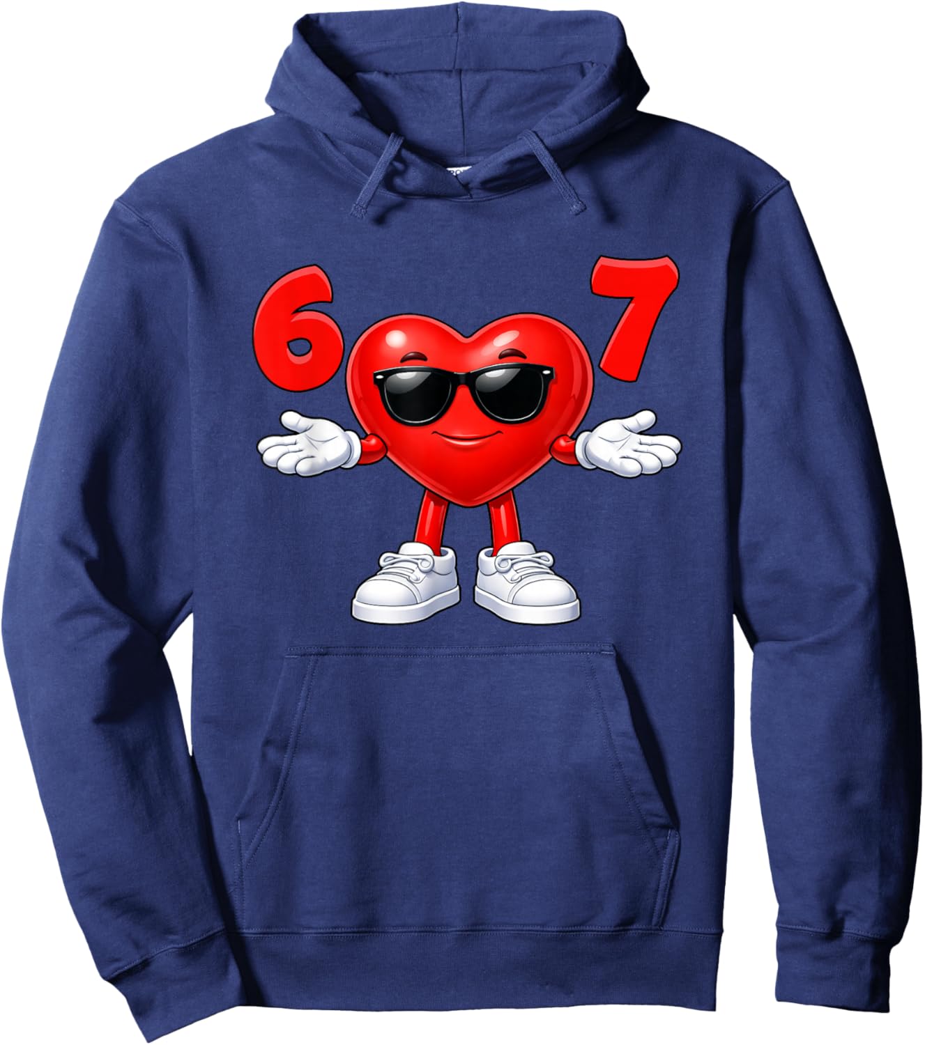 67 Heart 67 Valentines Day Meme Funny Six Seven Teens Kids Hoodie - Hoodie | Navy