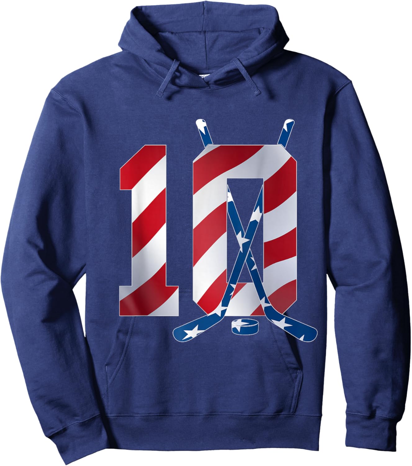 Number 10 Years ICE Hockey 10TH Birthday Hoodie - Hoodie | Navy