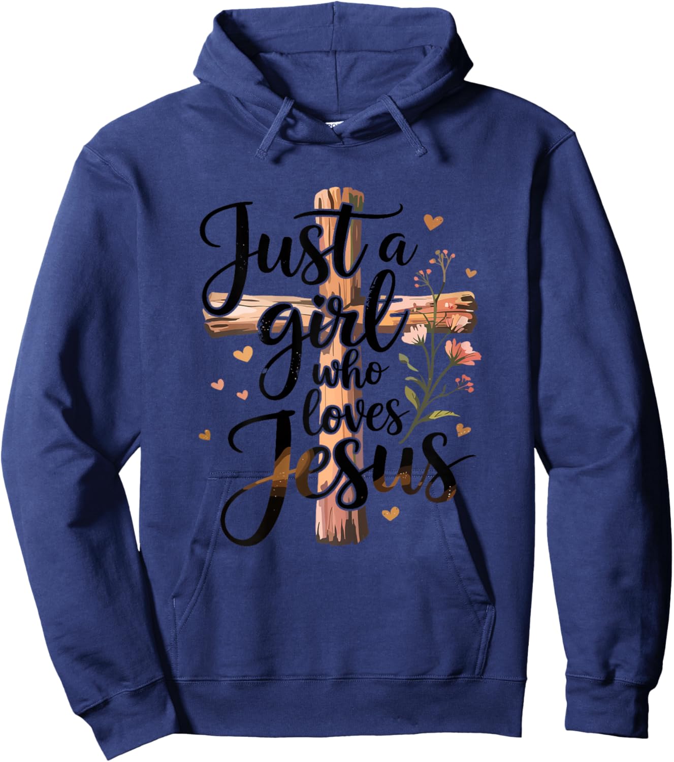 Christian Christ Just a Girl Who Loves Jesus Hoodie - Hoodie | Navy
