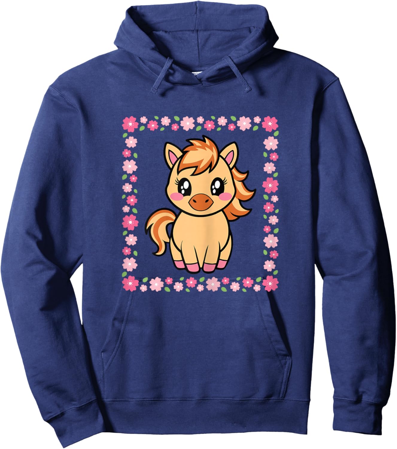 Cute Horse Kawaii Horseback Riding Women Girls Hoodie - Hoodie | Navy