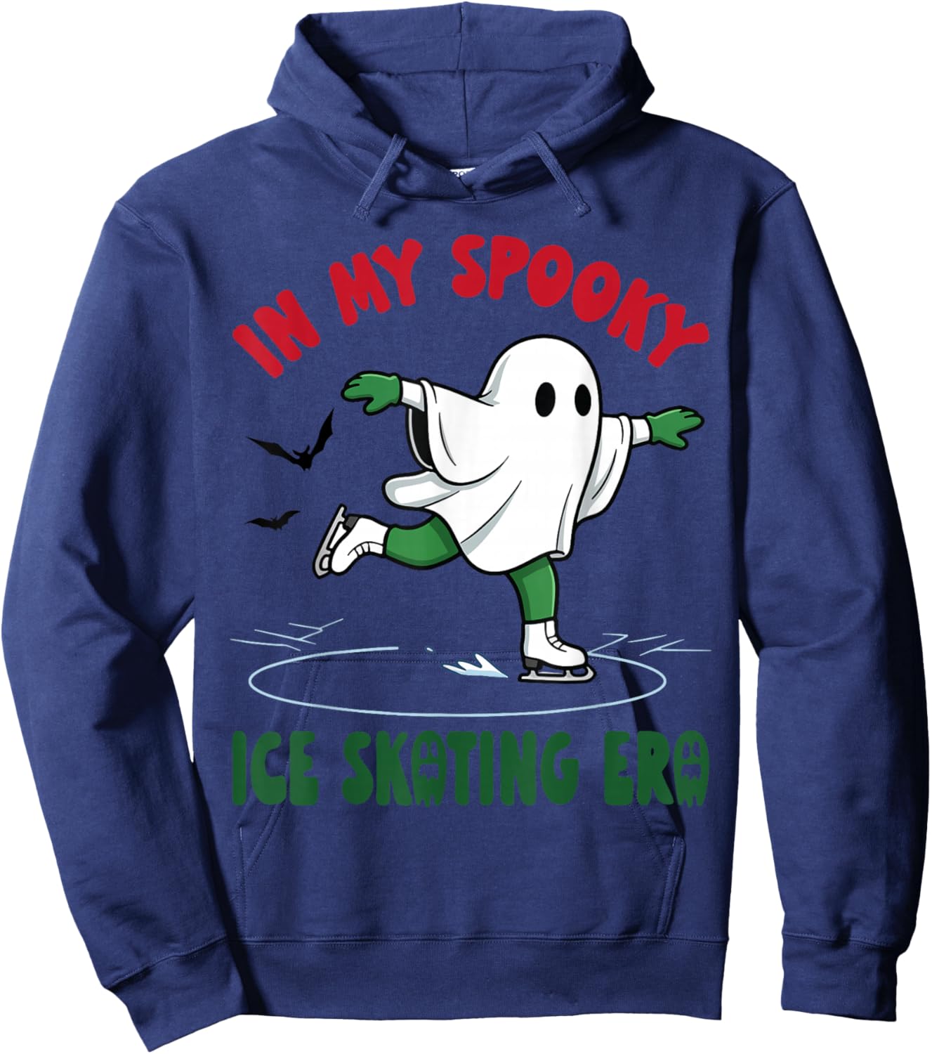 in My Spooky Ice Skating Era Ghost Skater Halloween Costume Hoodie - Hoodie | Navy