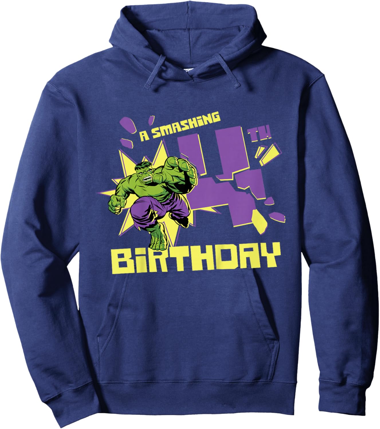 Marvel Super Heroes Hulk A Smashing 4th Birthday Party Hoodie - Hoodie | Navy