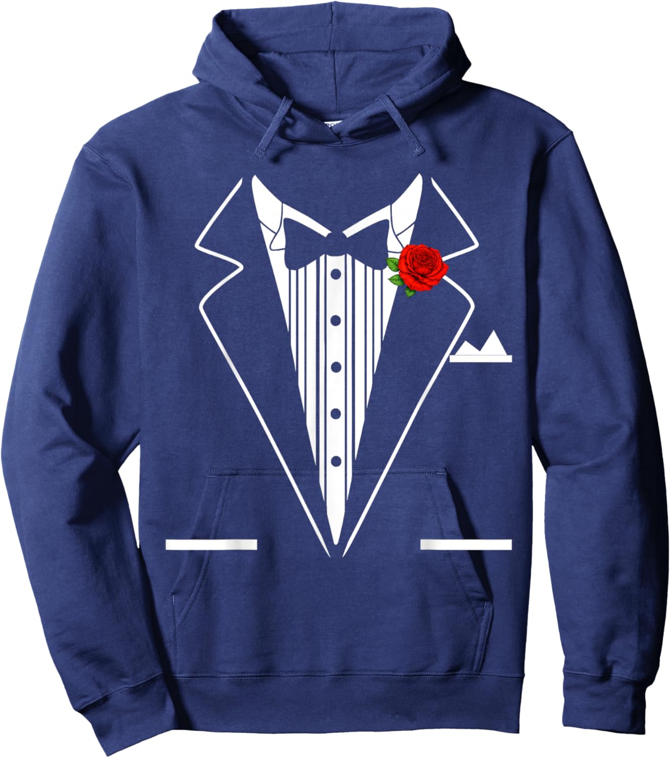 Rose Tuxedo Tux Wedding Prom Costume Party Men Kids Adult Hoodie - Hoodie | Navy