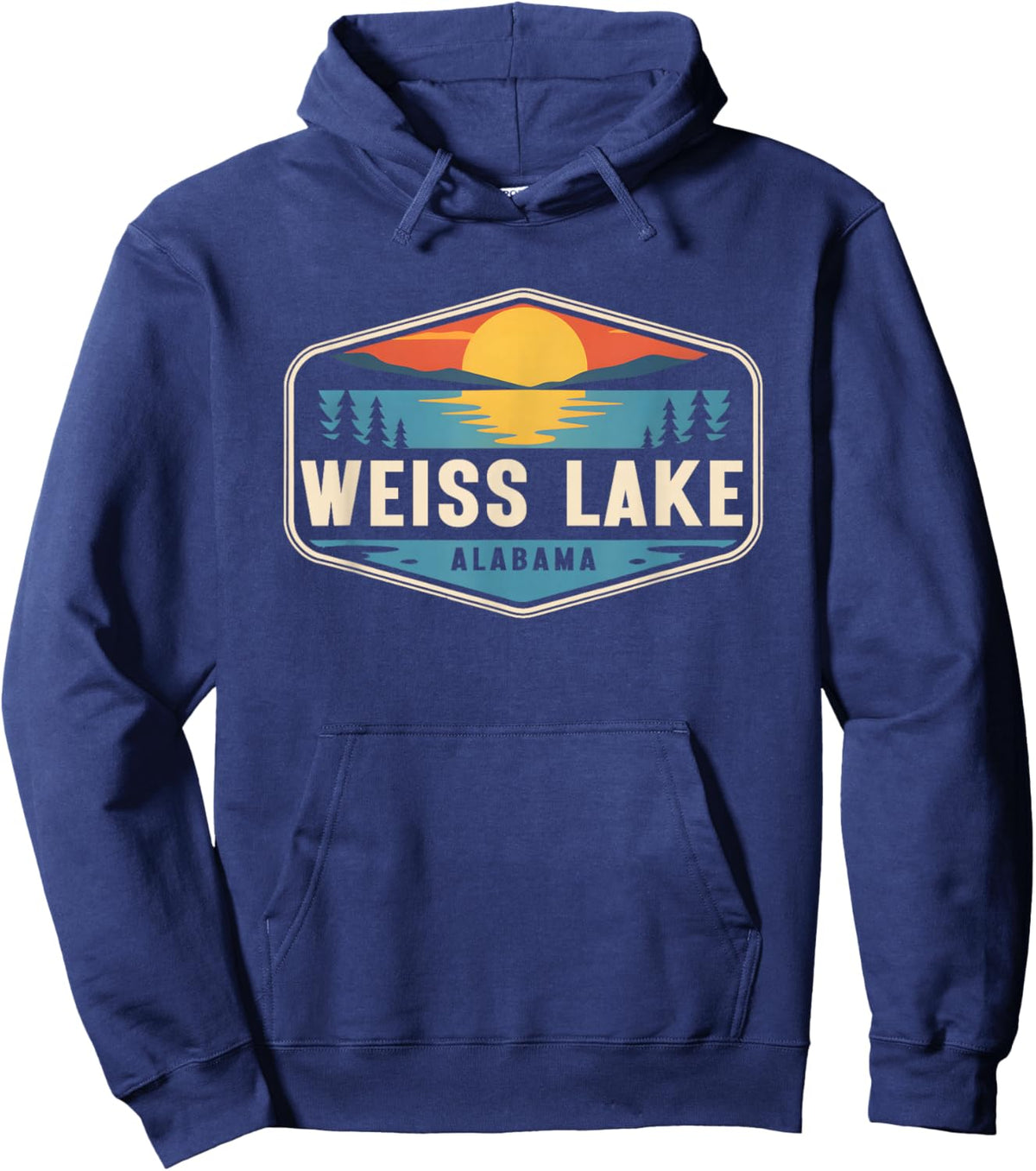 Weiss Lake Alabama Outdoors Vintage Hoodie - Hoodie | Navy