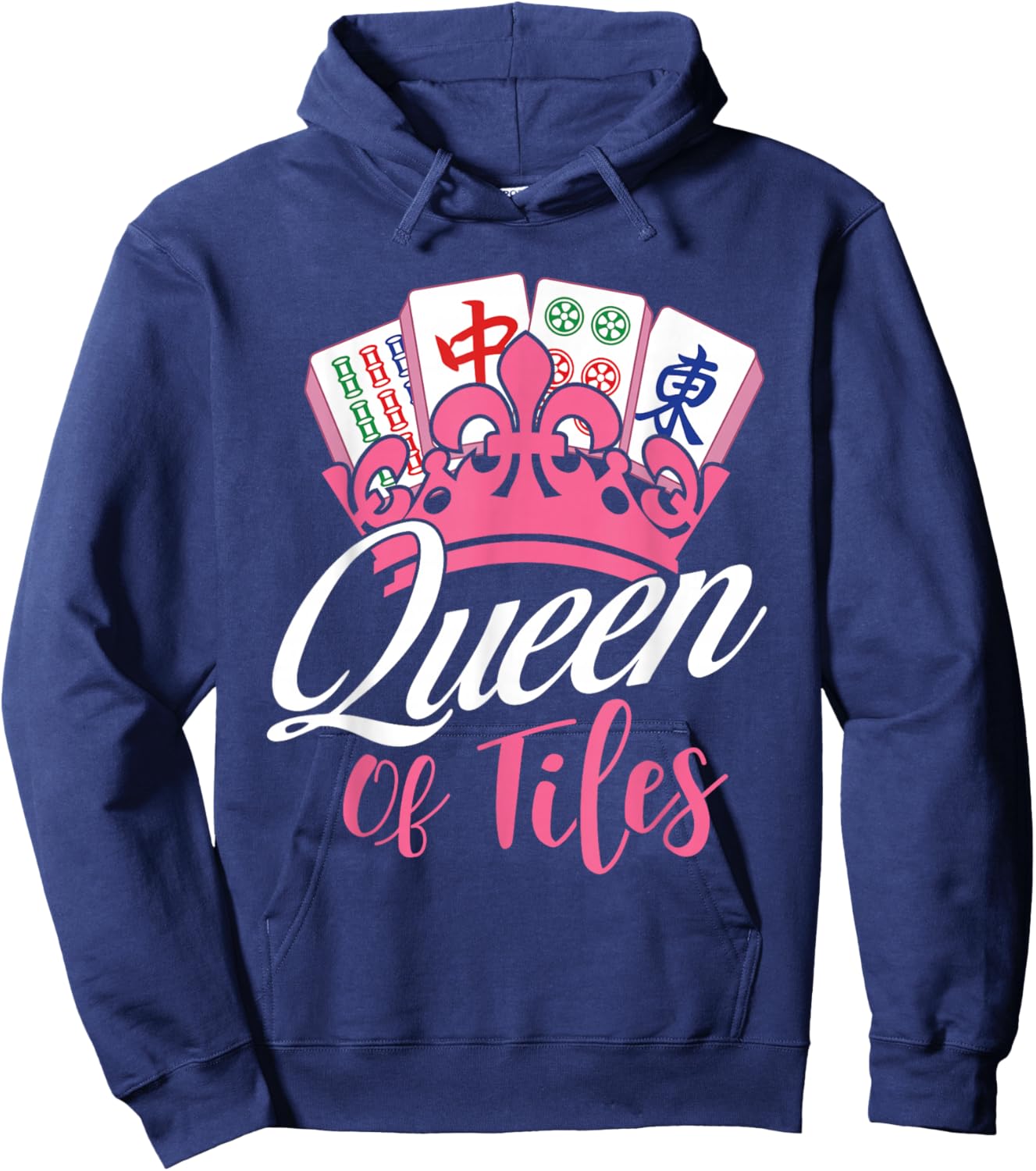 Queen of Tiles - Mahjong Lover Mah Jong Player Hoodie - Hoodie | Navy