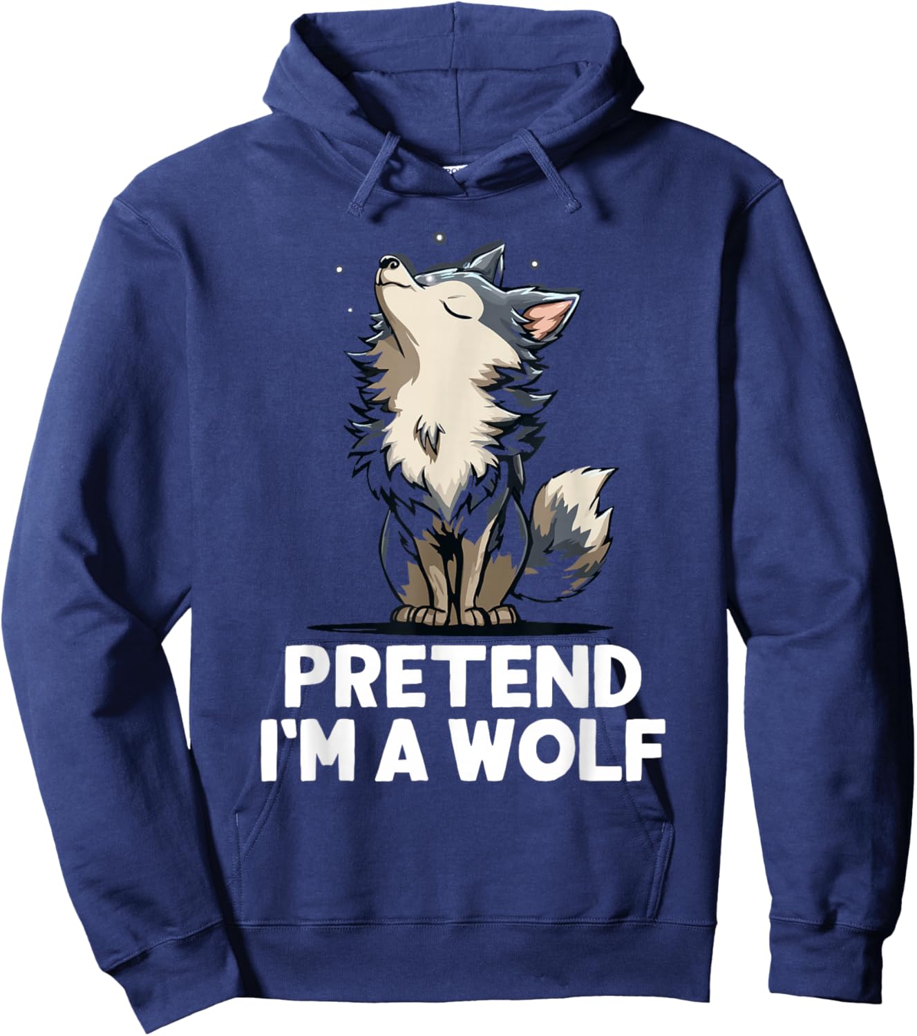 Easy Pretend I'm A Wolf Costume Halloween Funny Boys Kids Hoodie - Hoodie | Navy