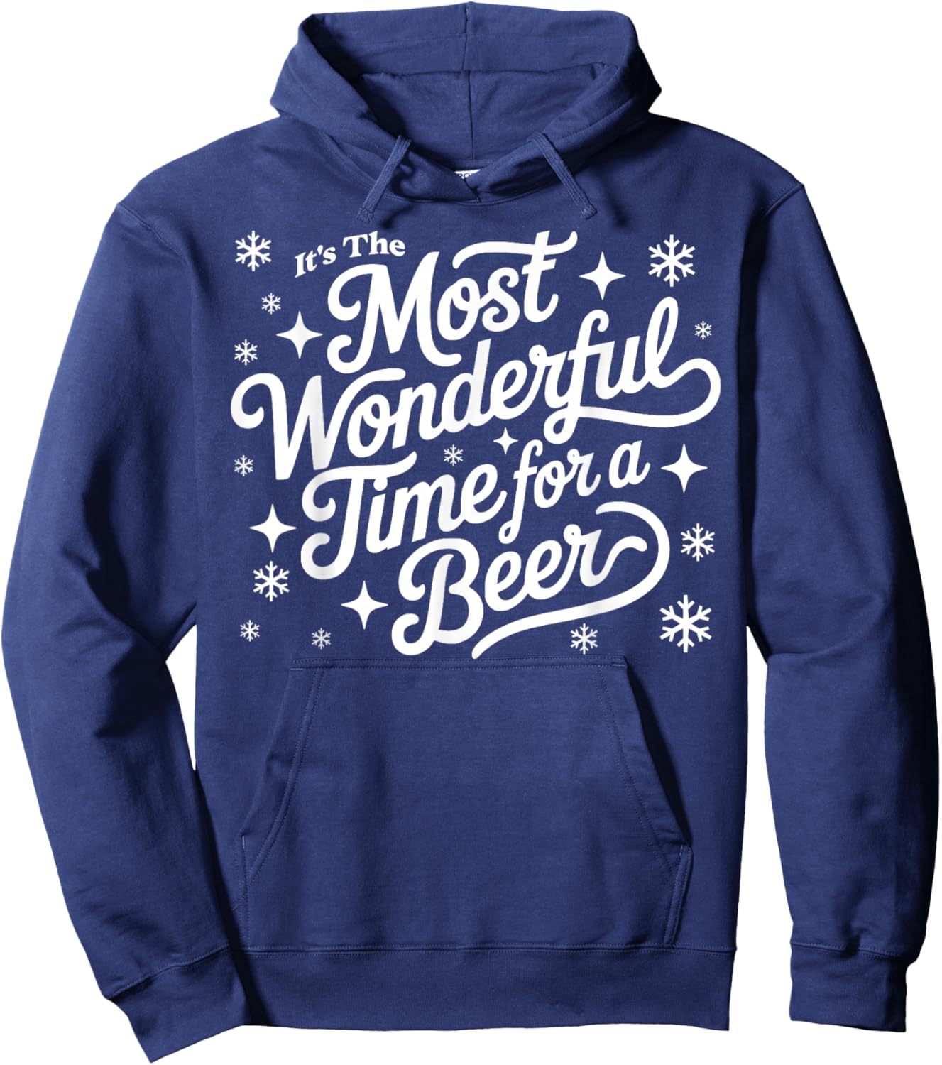 It's The Most Wonderful Time for A Beer Funny Christmas Hoodie - Hoodie | Navy