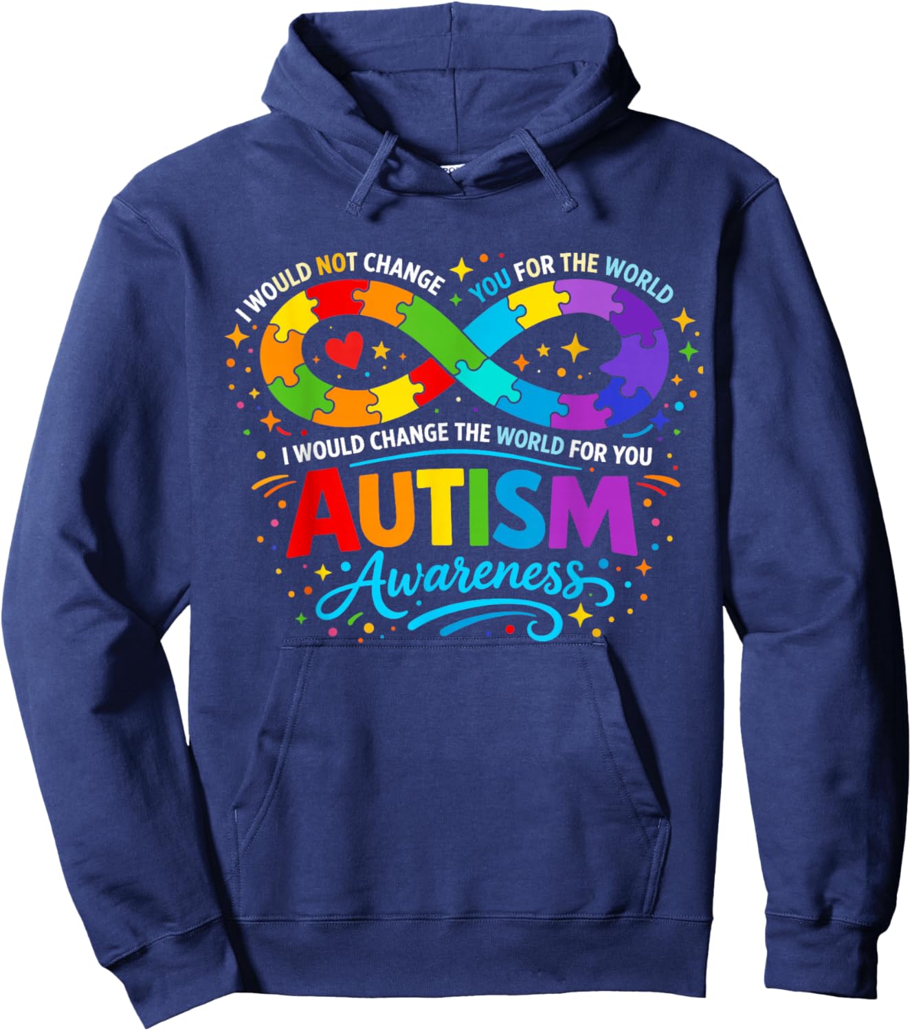 Autism Awareness Infinity Symbol Puzzle Neurodiversity Women Hoodie - Hoodie | Navy