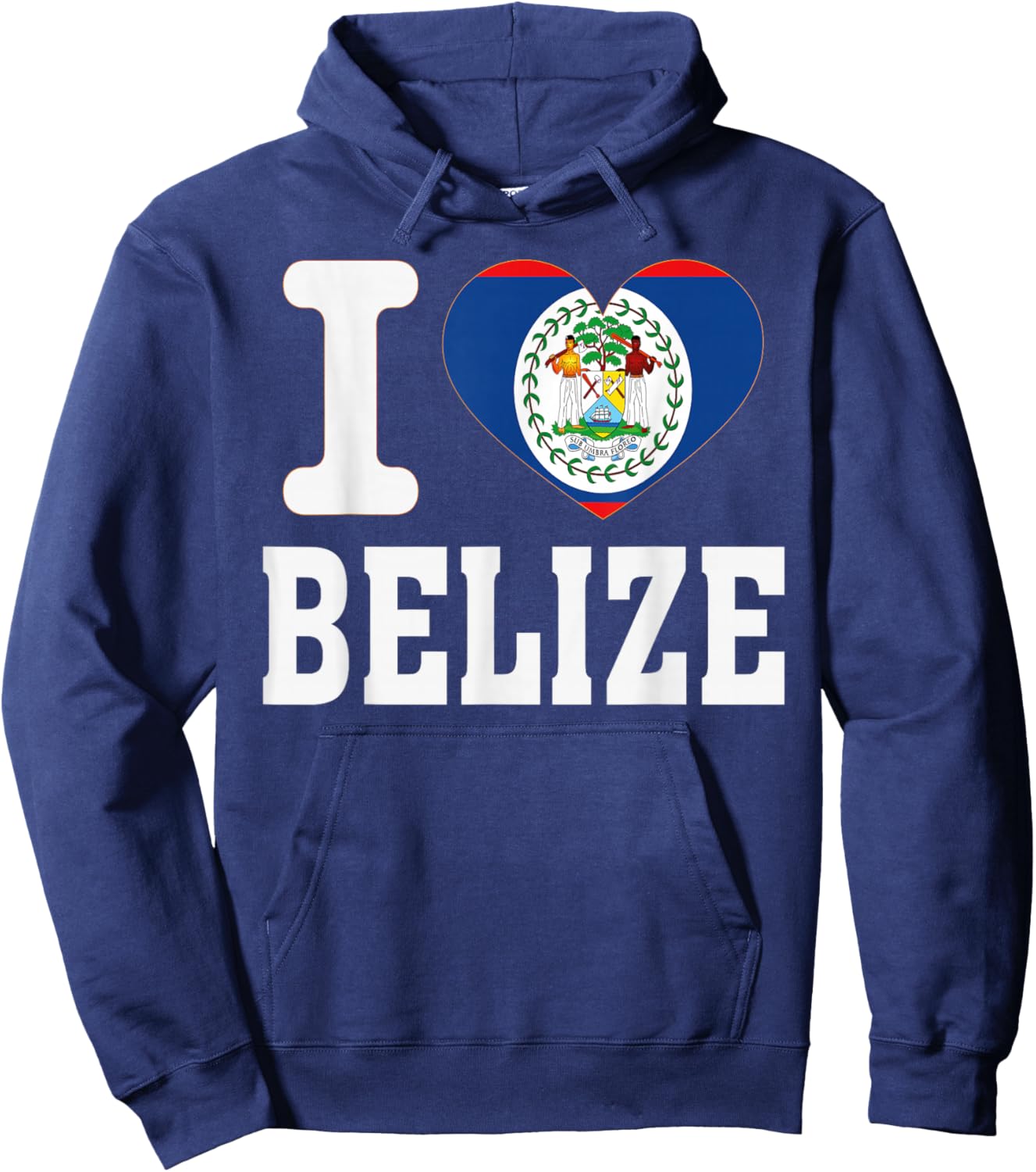 I Love Belize Heart Souvenir Lovers Pride Travel Hoodie - Hoodie | Navy
