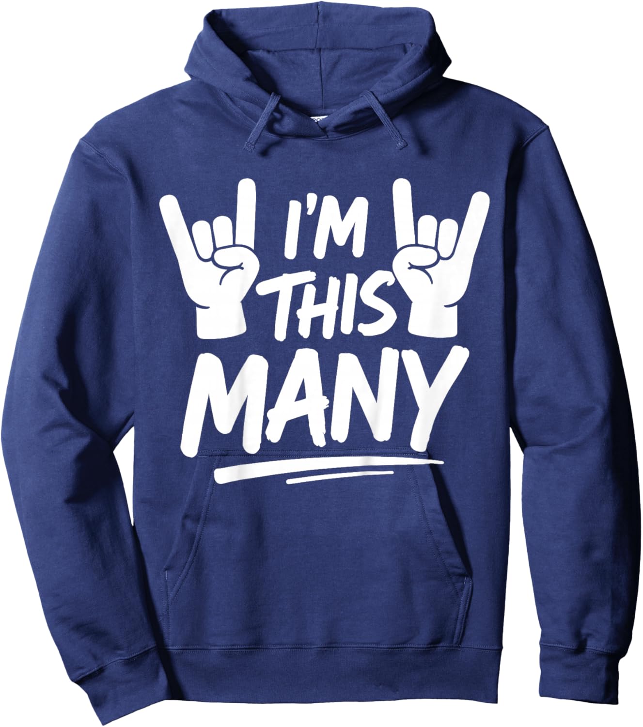 Kids I'm This Many Rock Hand Kids 4th Birthday Party 4 Years Old Hoodie - Hoodie | Navy