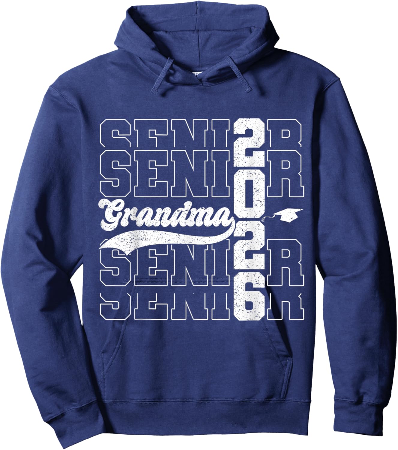 Proud Grandma of A Senior 2026 Class of 2026 Graduate Family Hoodie - Hoodie | Navy