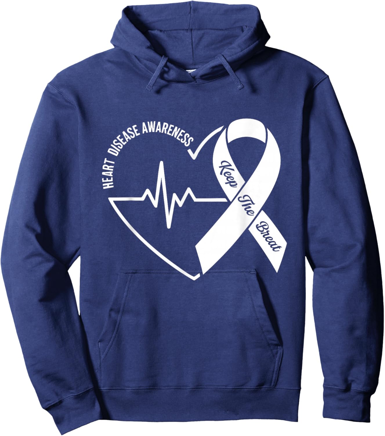 Wear Red Heart Disease Awareness Red Heart Health Hoodie - Hoodie | Navy