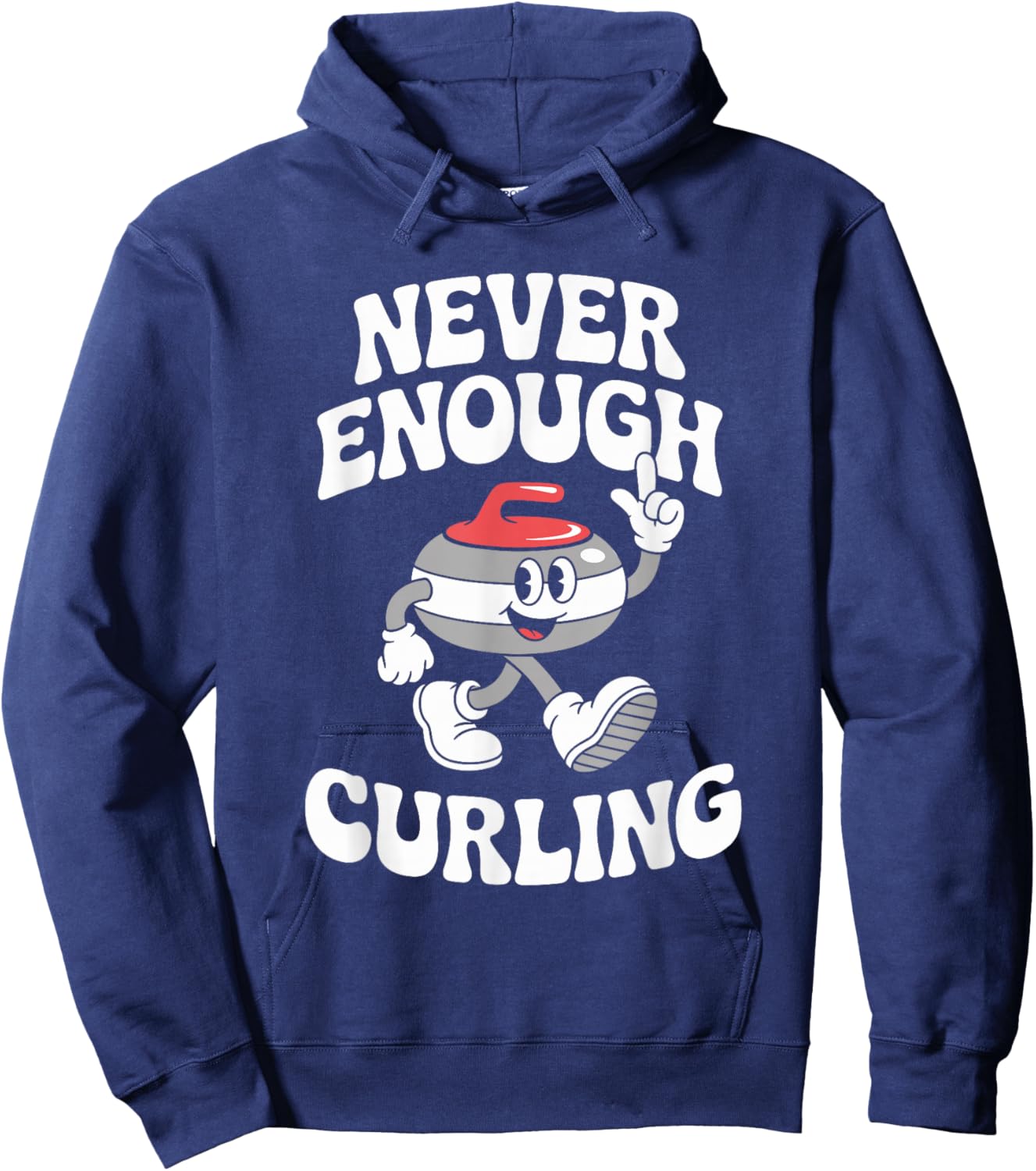 Funny Curling Retro Hoodie - Hoodie | Navy