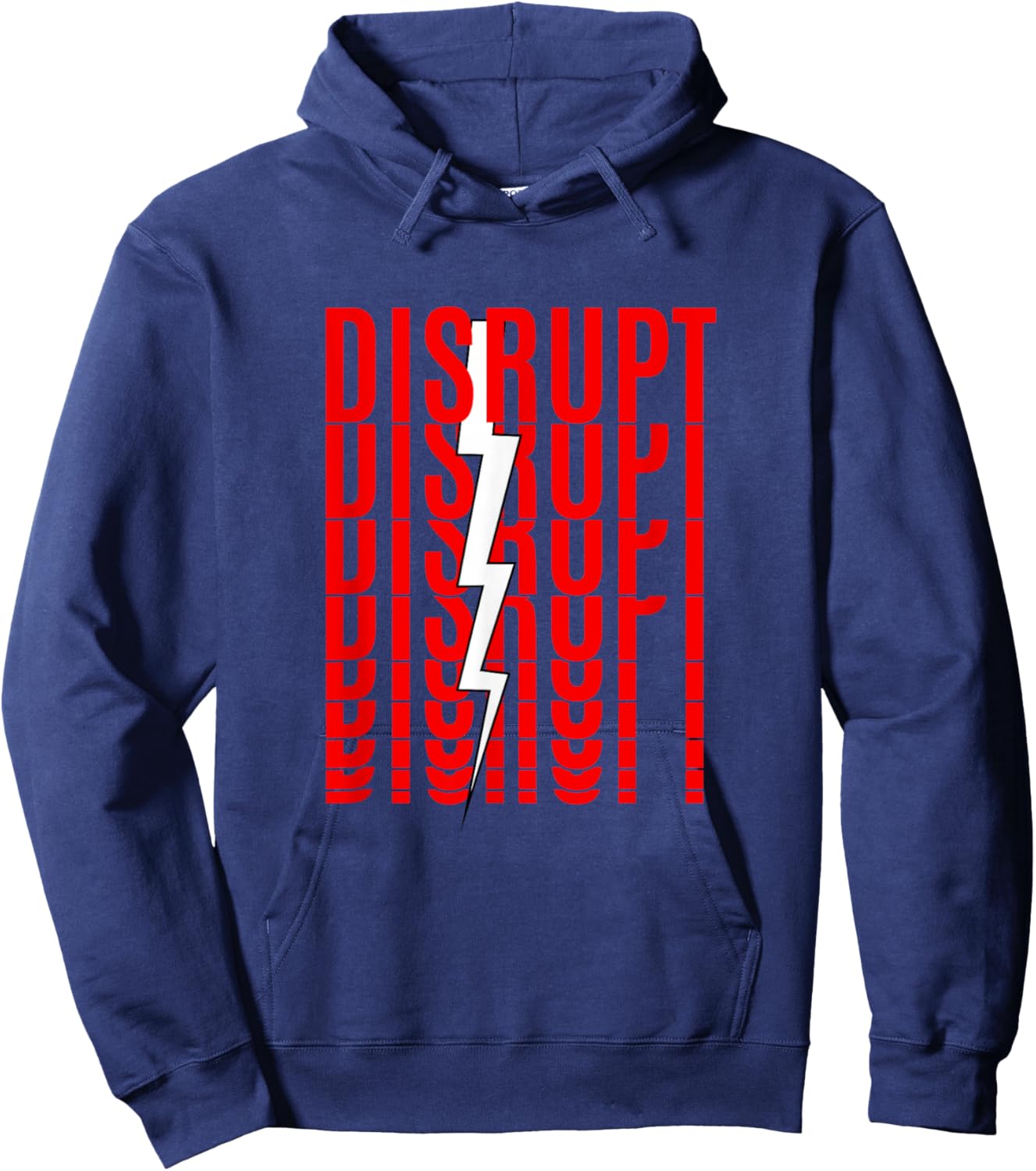 Red Color Disrupt Red Graphic Hoodie - Hoodie | Navy