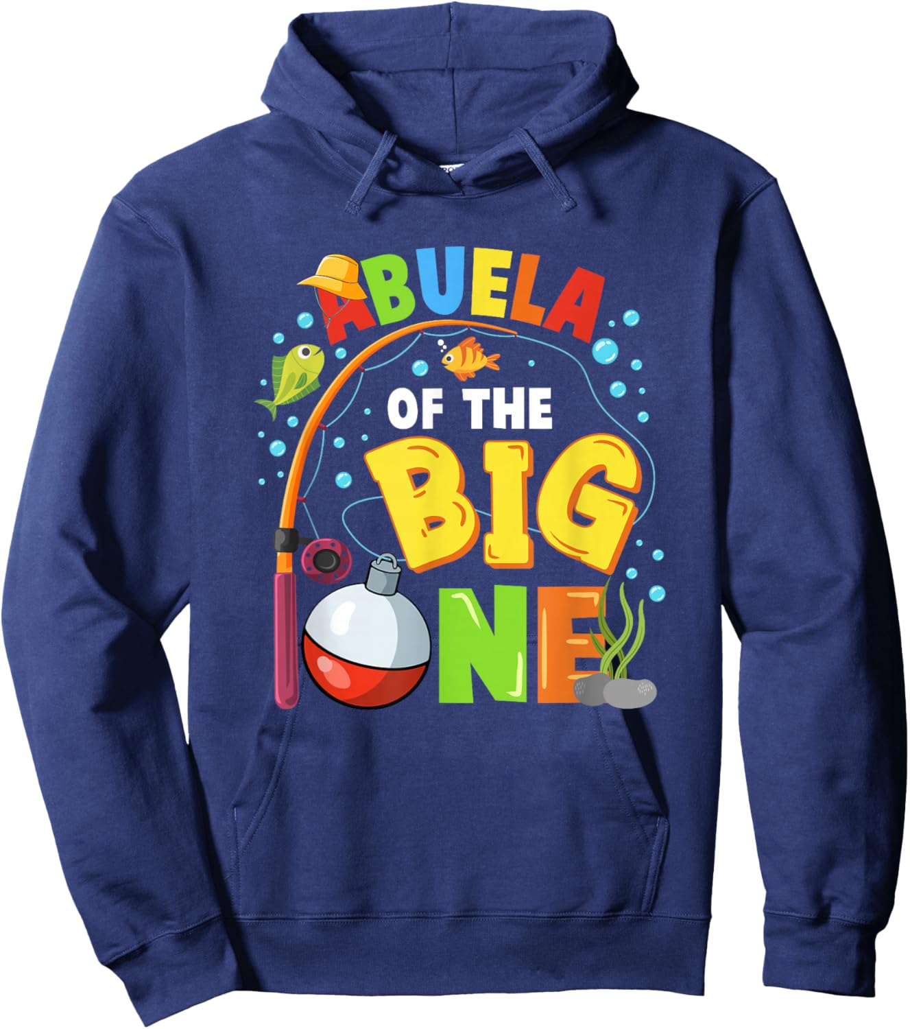 Abuela of The Big One Fishing Birthday Boy Family Party Hoodie - Hoodie | Navy