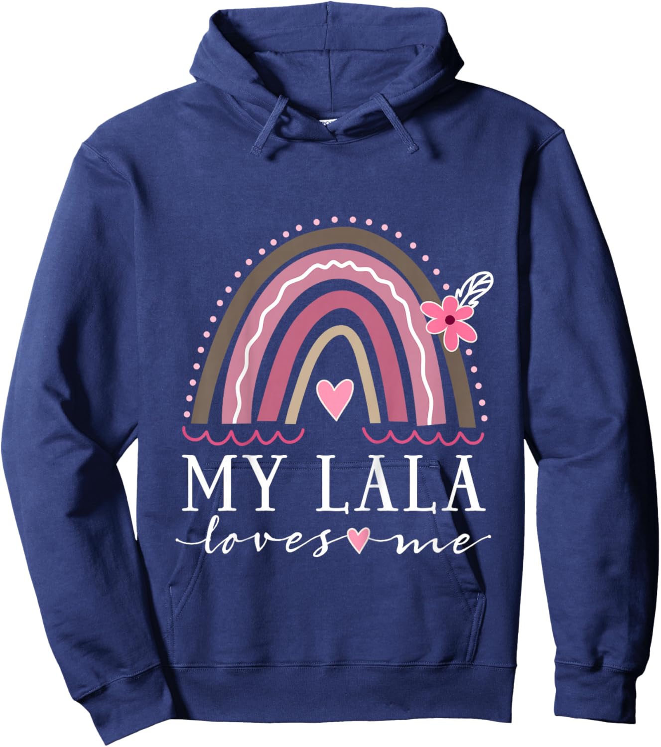 My Lala Loves Me Granddaughter Rainbow Hoodie - Hoodie | Navy
