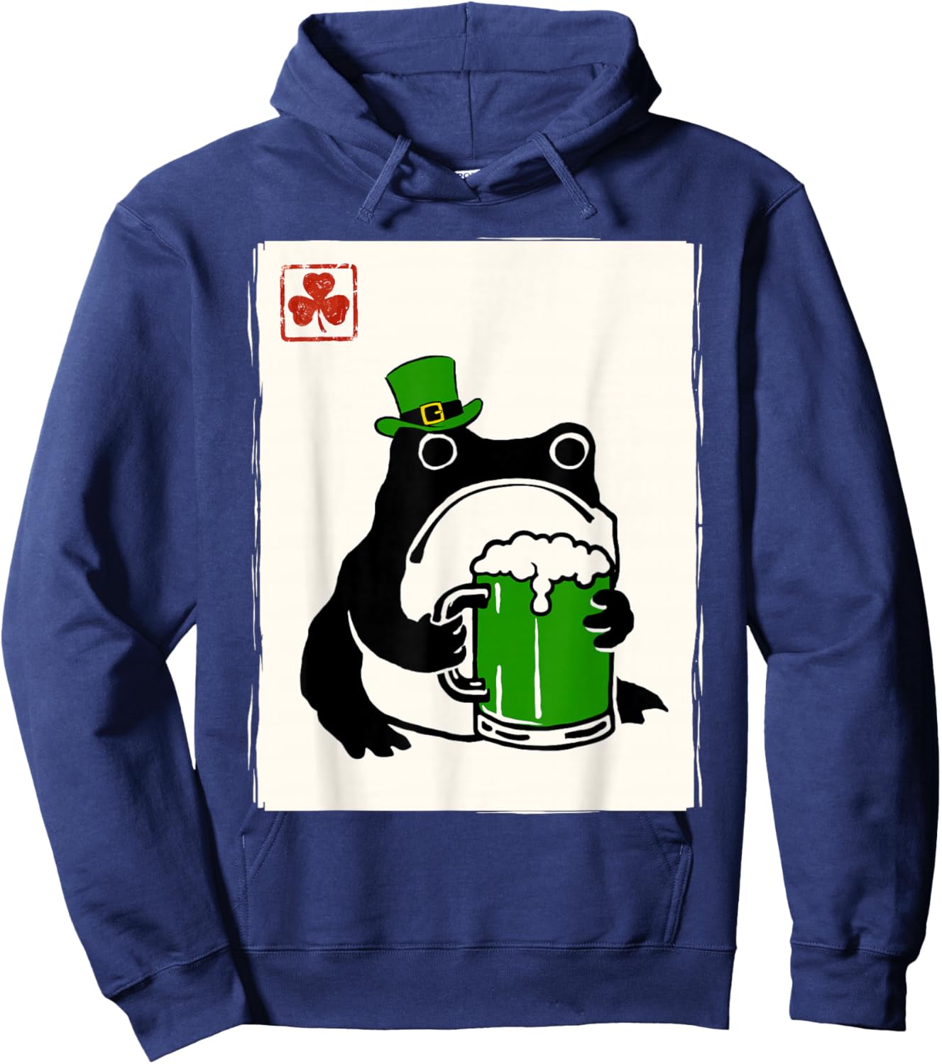 Grumpy Frog St Patty's Shamrock Beer Funny St Patrick's Day Hoodie - Hoodie | Navy