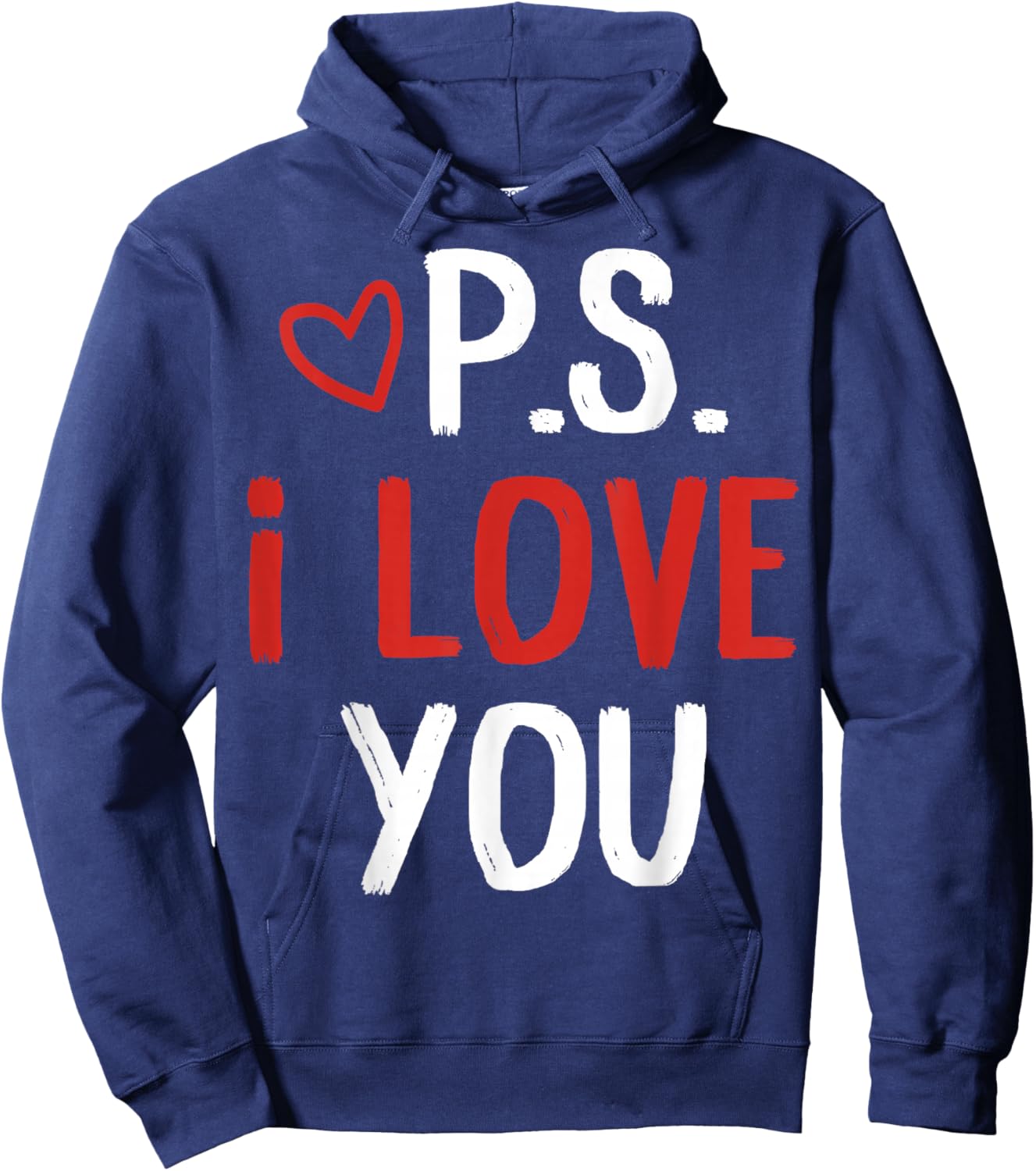 PS I Love You Day Valentine's Day Purple Heart Women Men Kid Hoodie - Hoodie | Navy
