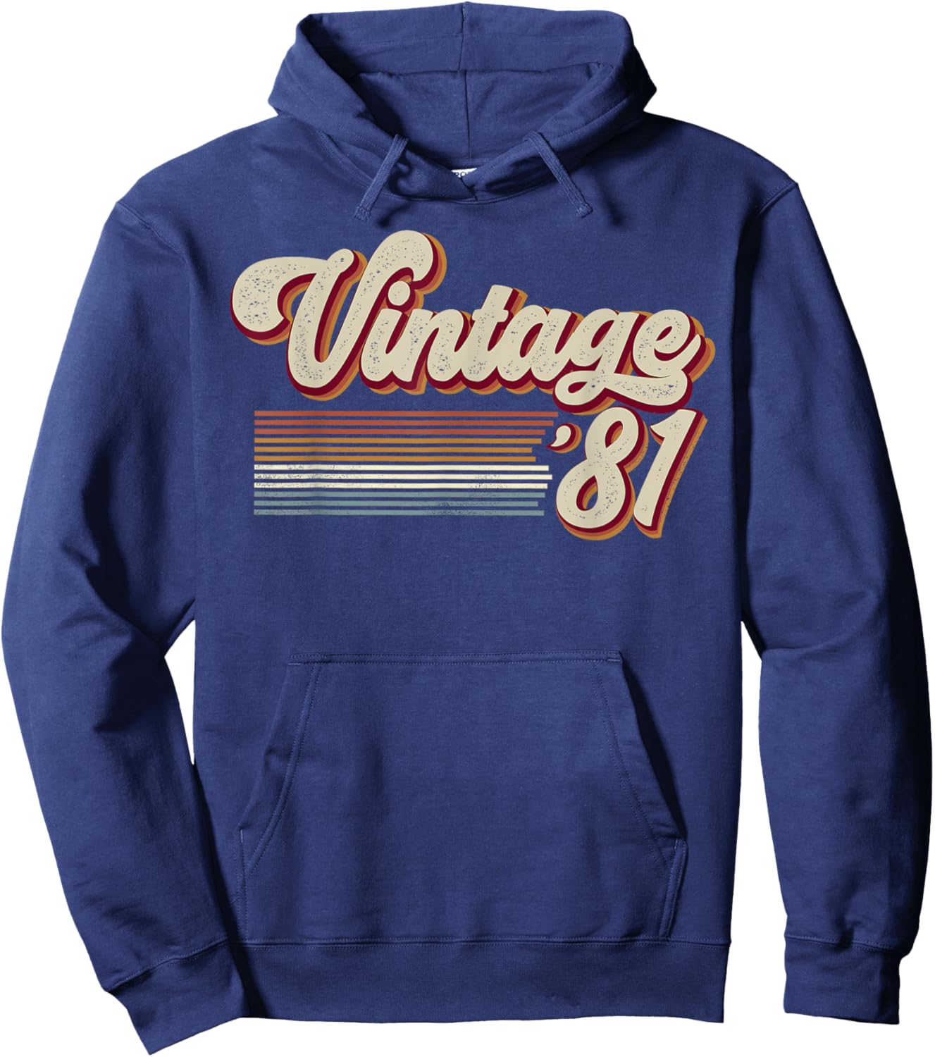 Vintage 1981 Retro Sunset Classic 44-Year-Old 44th Birthday Hoodie - Hoodie | Navy