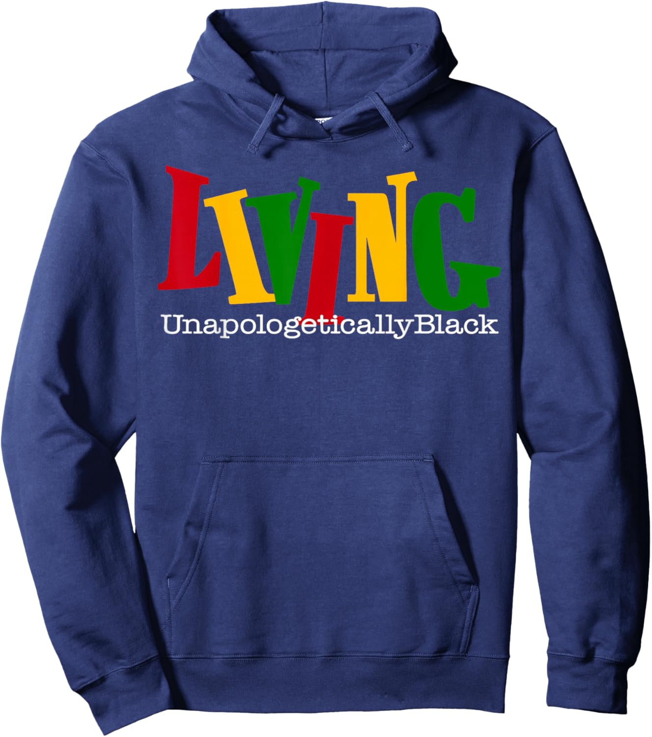 Living Unapologetically Black Juneteenth Queen King Melanin Hoodie - Hoodie | Navy