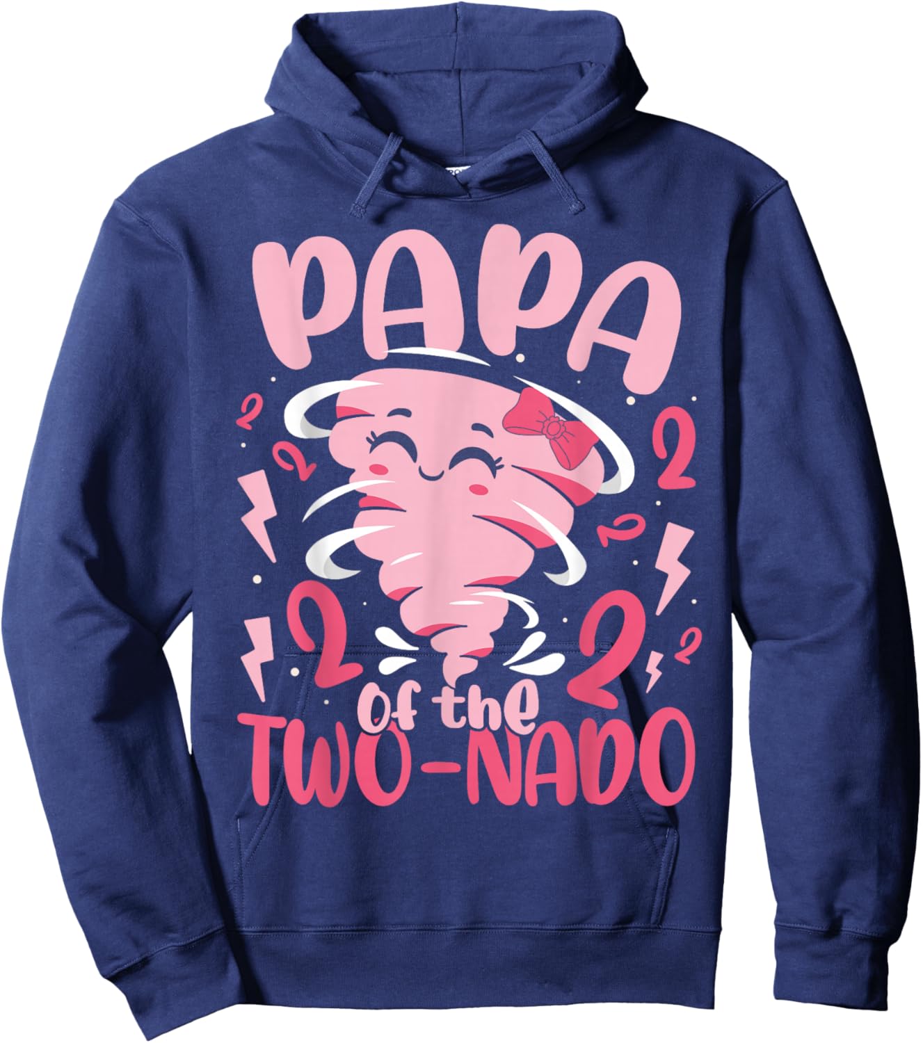 Papa of The Two-nado Tornado Themed 2nd Birthday Party Kids Hoodie - Hoodie | Navy