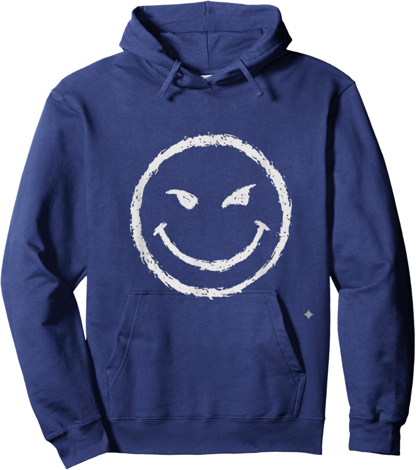 Evil Grin Face Sarcastic Funny Graphic Hoodie - Hoodie | Navy