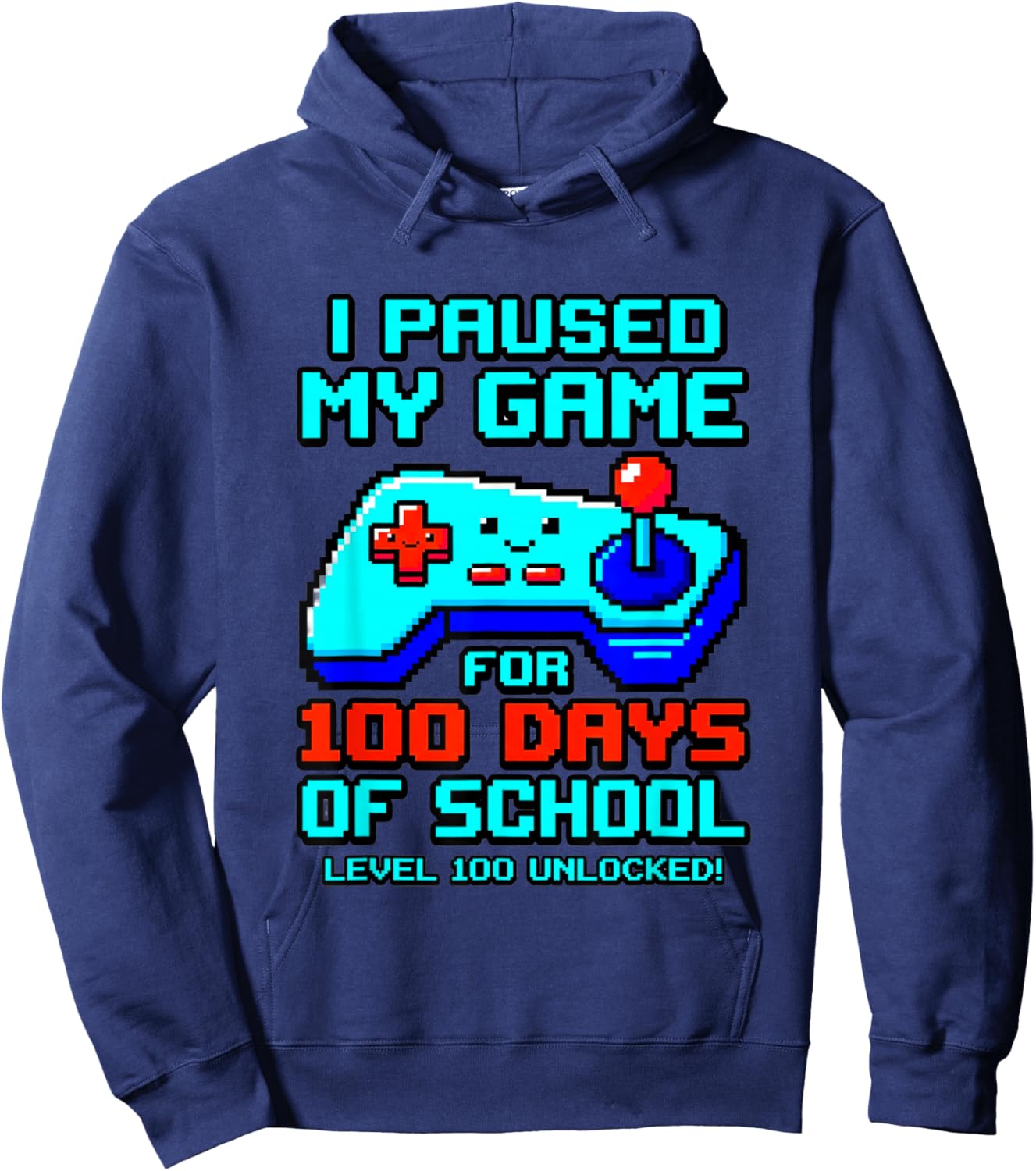 100th Day of School Level Unlocked Hoodie - Hoodie | Navy