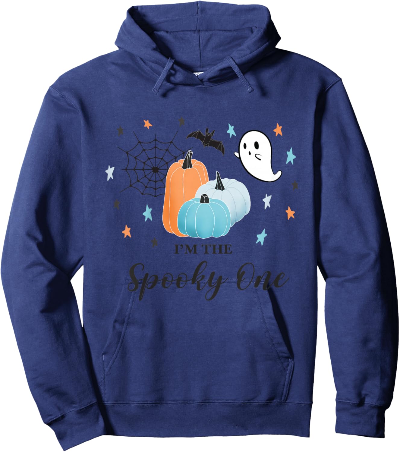 Kids I'm The Spooky One First Birthday Blue Pumpkin Halloween 1 Hoodie - Hoodie | Navy