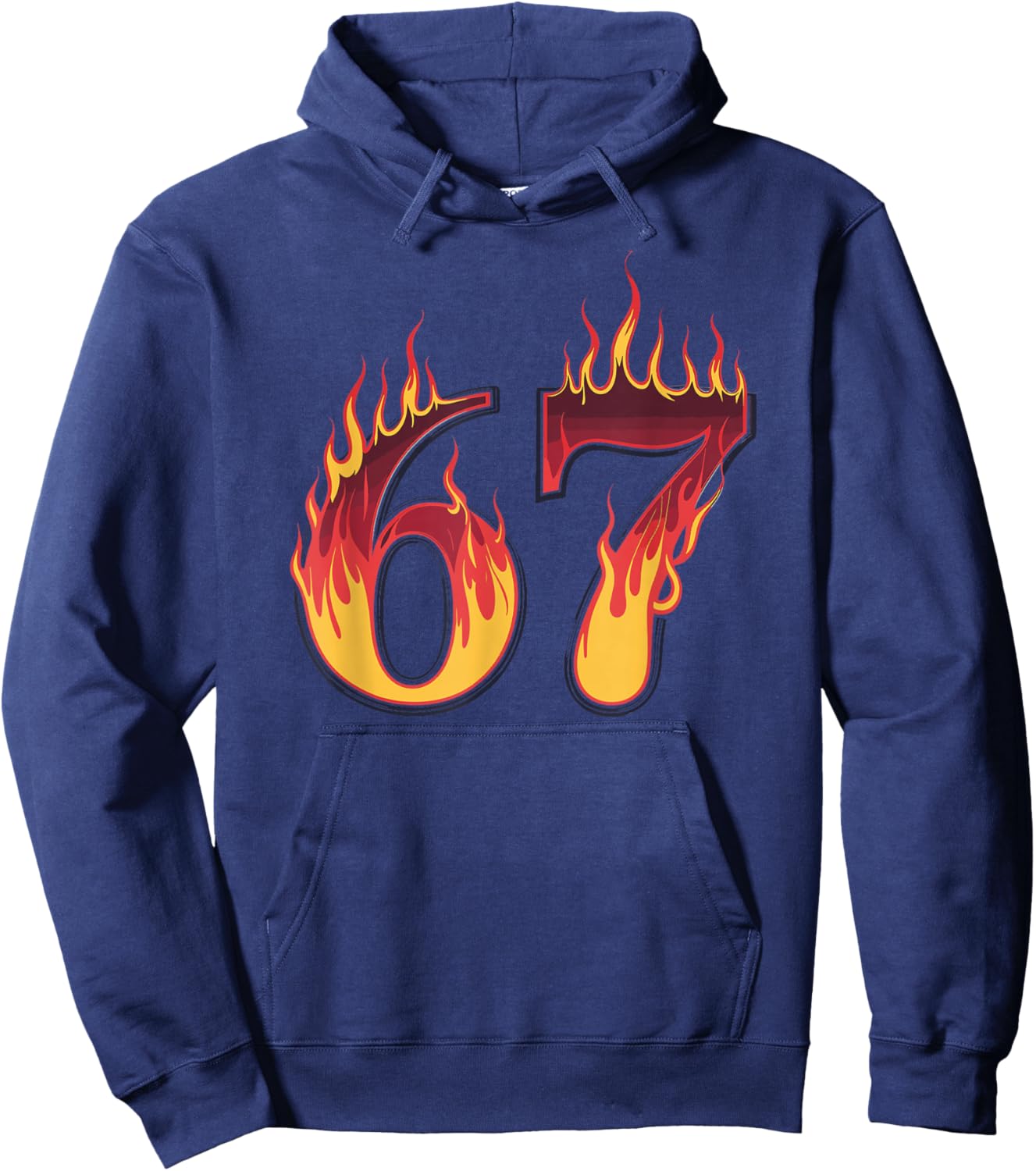 67 Flames Funny Six Seven Gen Alpha Meme Slang Hoodie - Hoodie | Navy