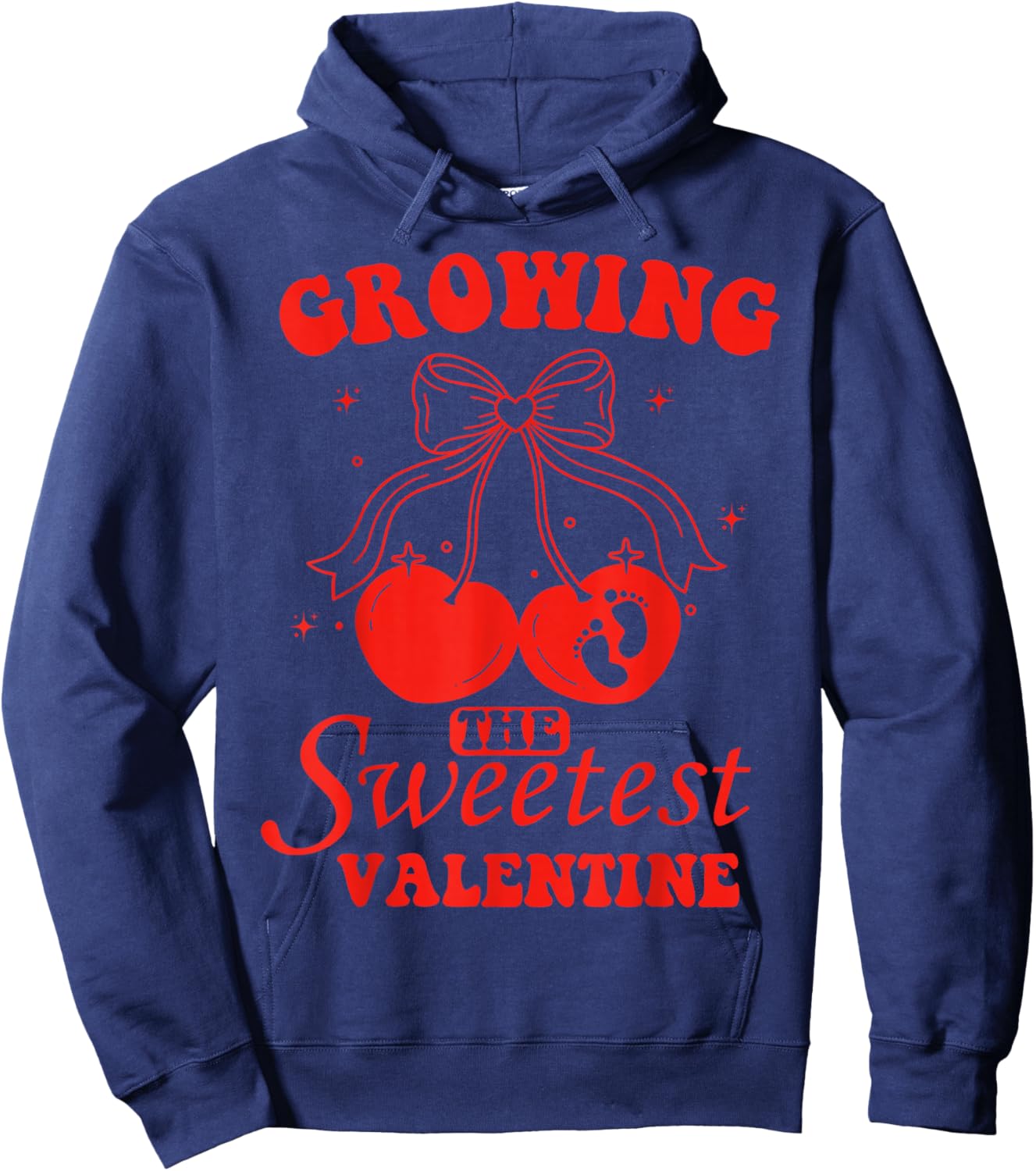 Valentine Growing Sweetest Valentines Pregnancy Announcement Hoodie - Hoodie | Navy