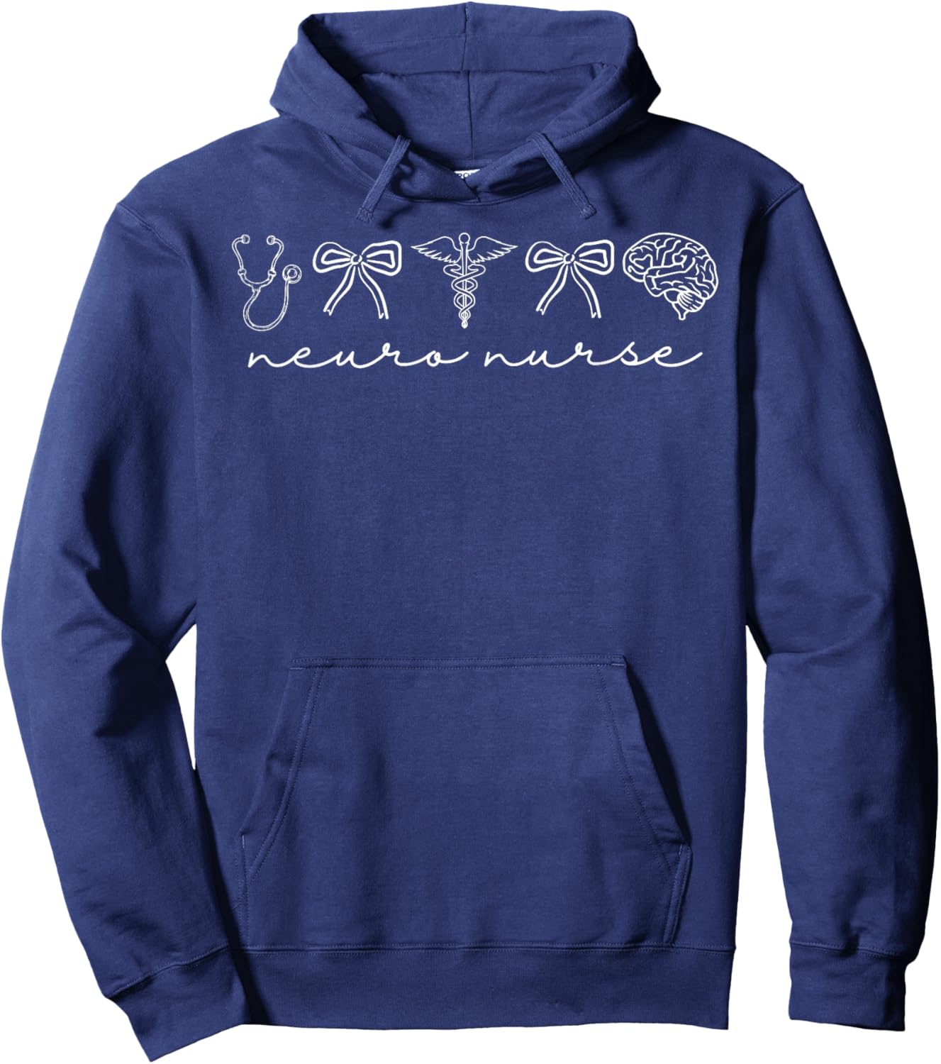 Coquette Neurology Nurse Bow Neuroscience Trauma RN Nurse Hoodie - Hoodie | Navy