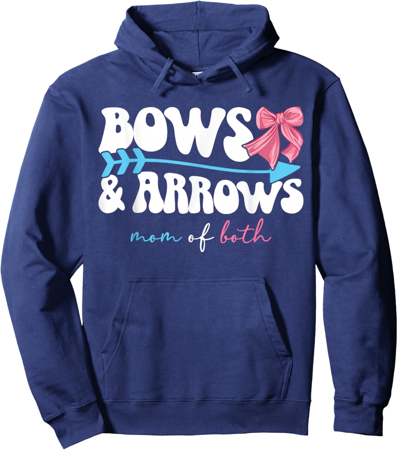 Bows & Arrows Mom of Both Mama of Girl and Boy Hoodie - Hoodie | Navy